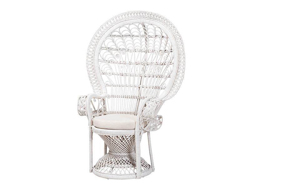 bali & pari Kallima Modern Bohemian Rattan Peacock Chair