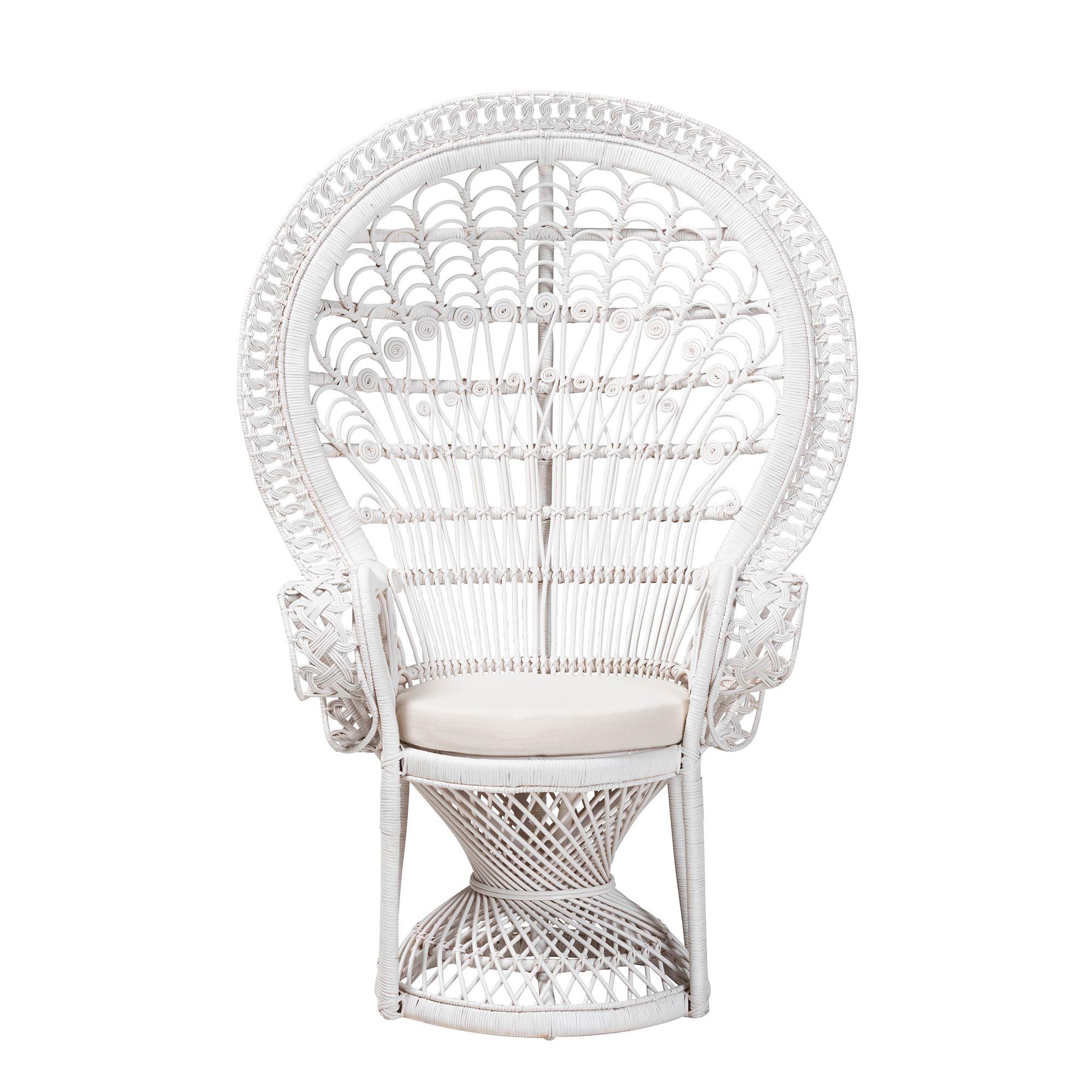 bali & pari Kallima Modern Bohemian Rattan Peacock Chair