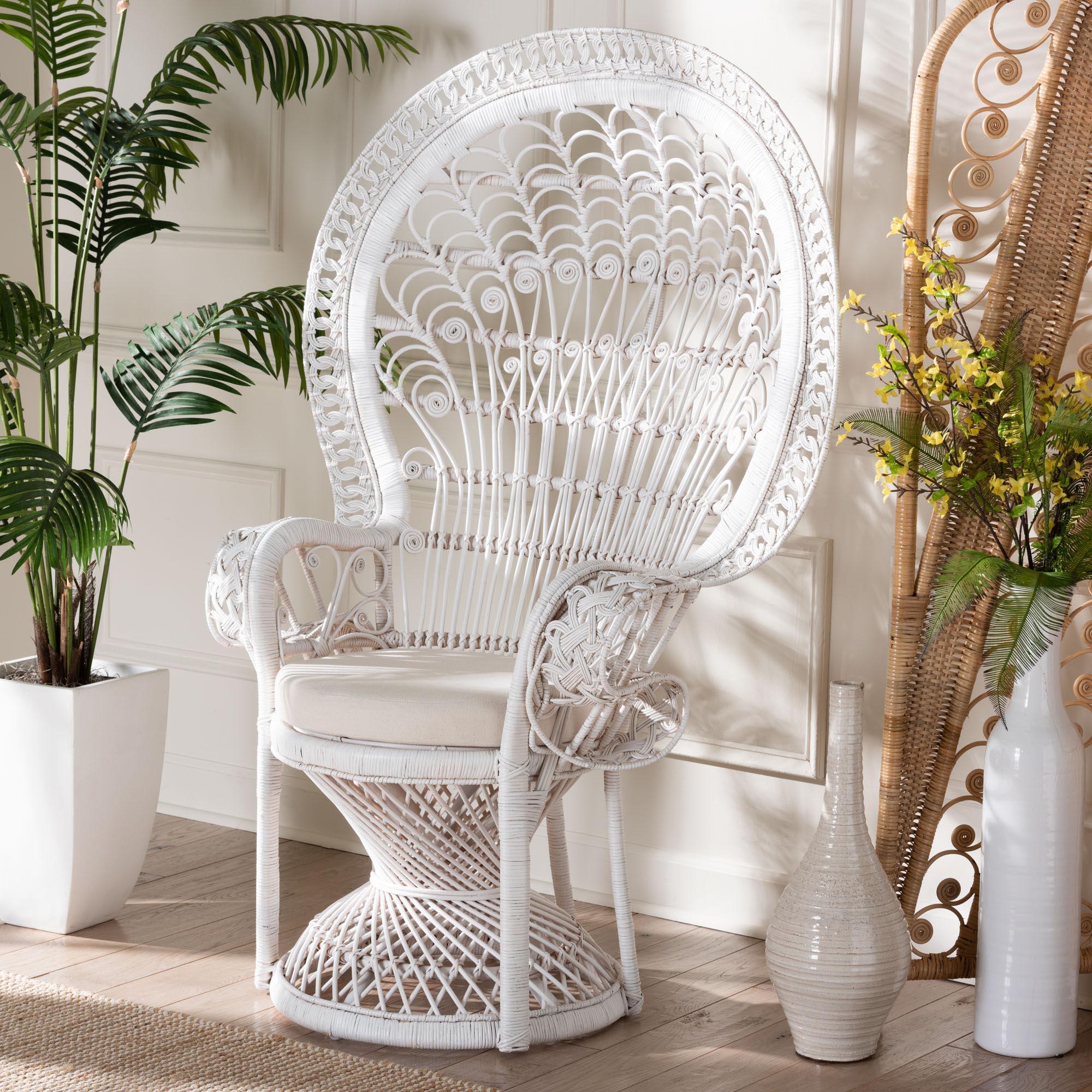 bali & pari Kallima Modern Bohemian Rattan Peacock Chair