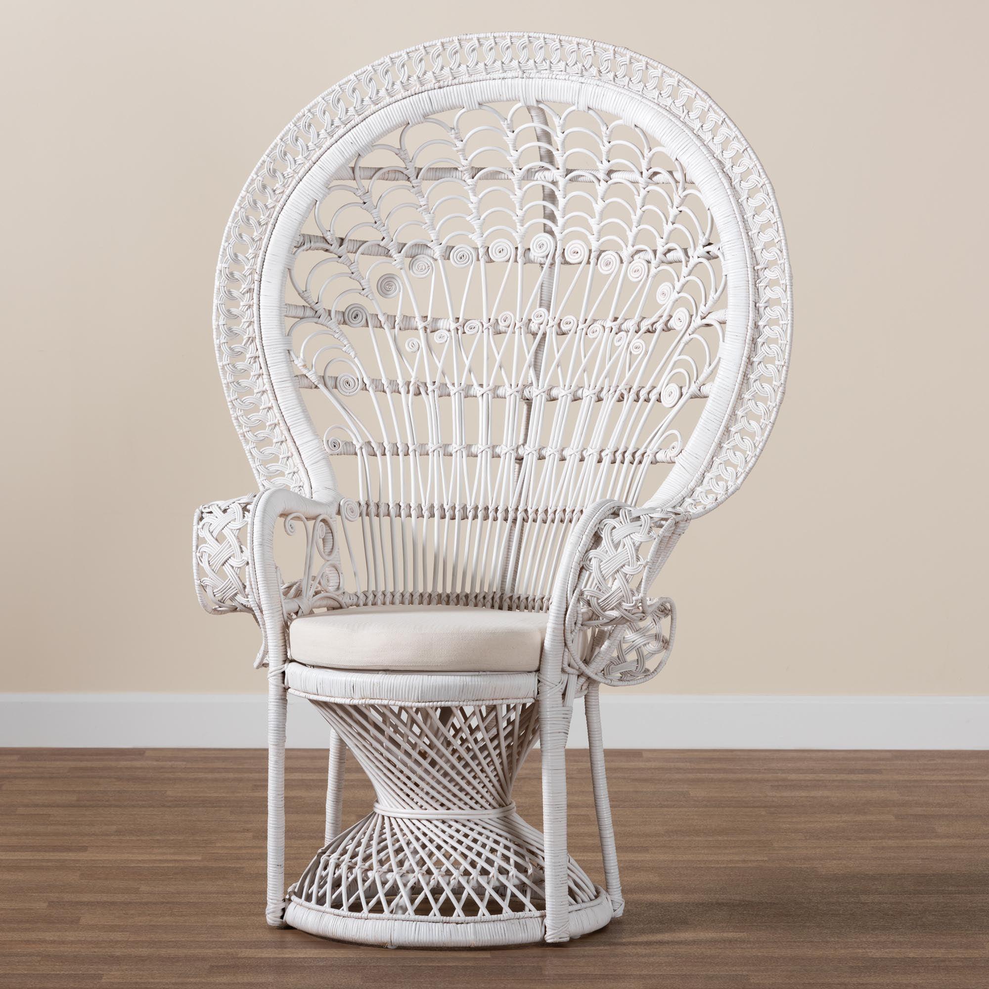 bali & pari Kallima Modern Bohemian Rattan Peacock Chair