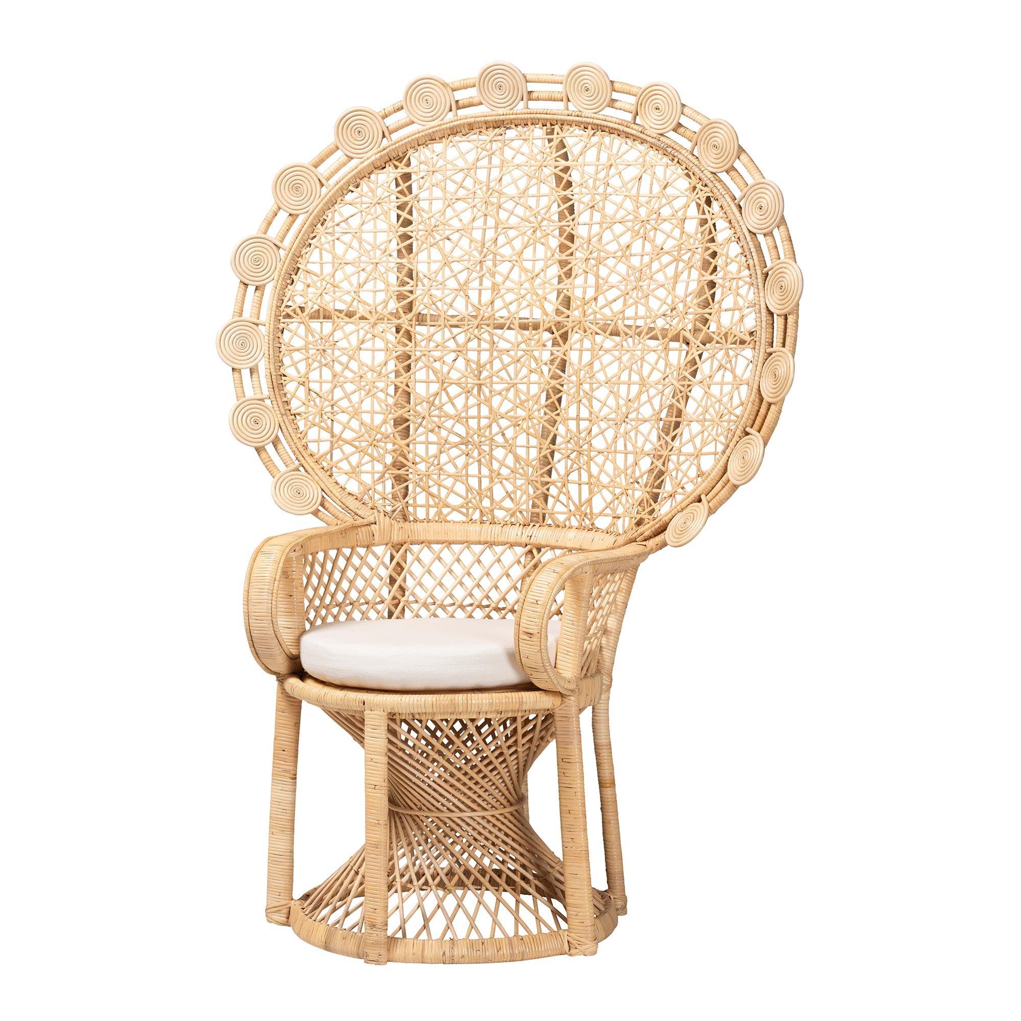 bali & pari Hecate Modern Bohemian Rattan Peacock Chair