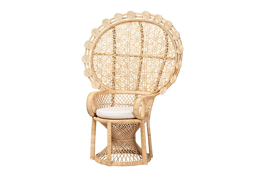 bali & pari Hecate Modern Bohemian Rattan Peacock Chair