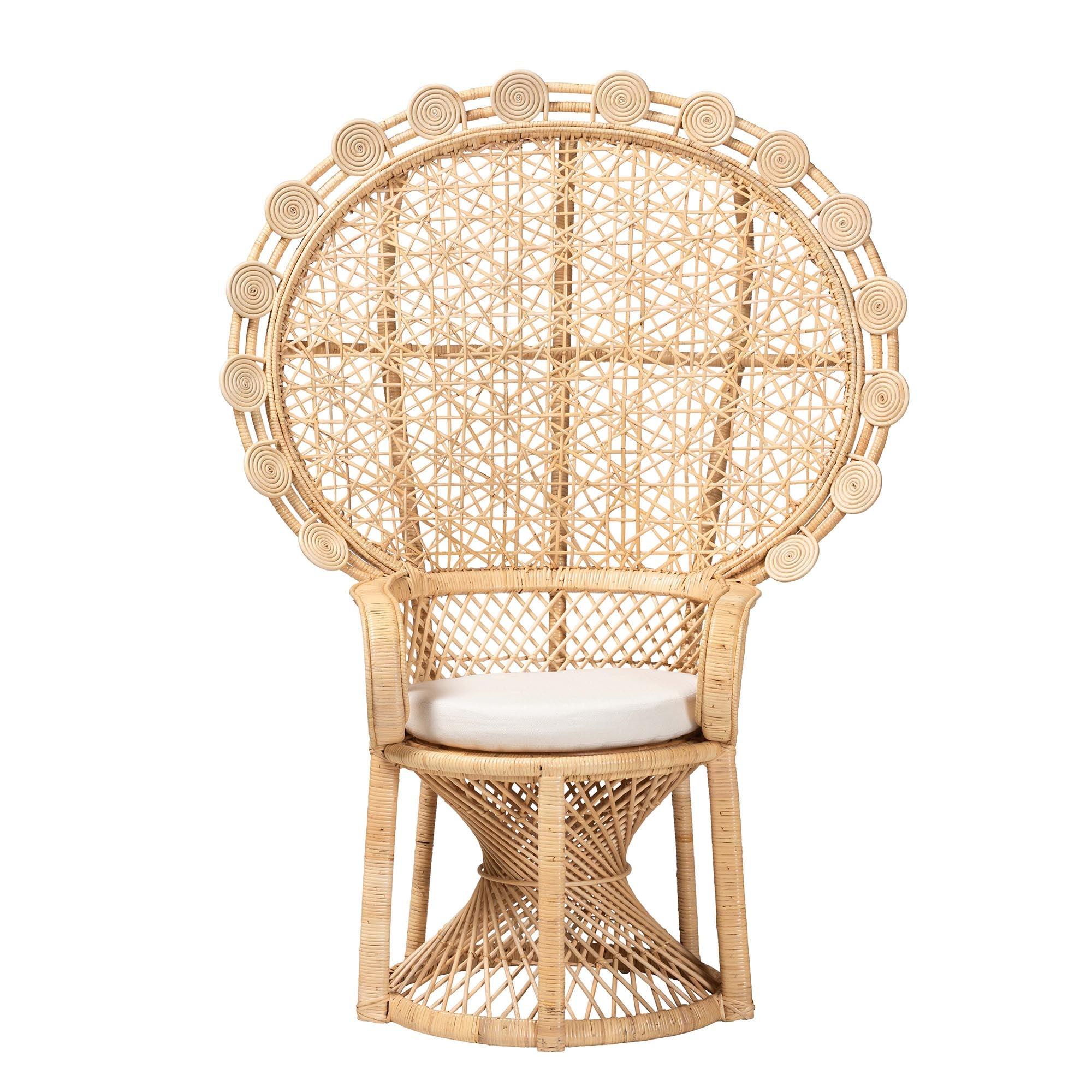 bali & pari Hecate Modern Bohemian Rattan Peacock Chair