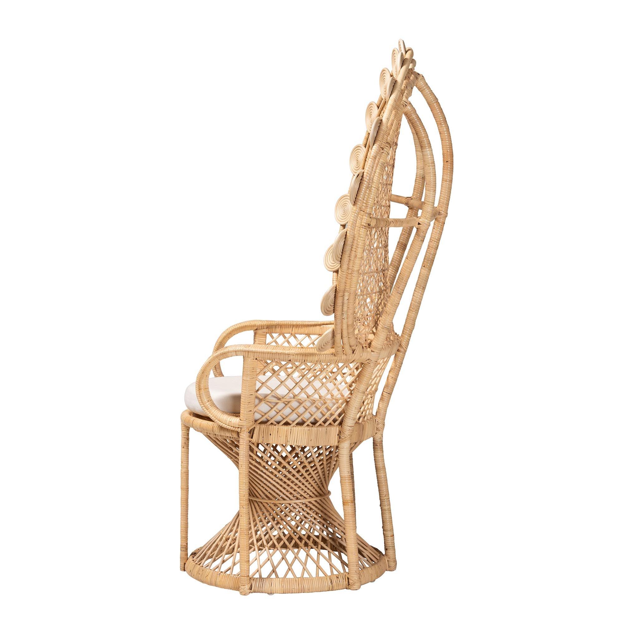 bali & pari Hecate Modern Bohemian Rattan Peacock Chair