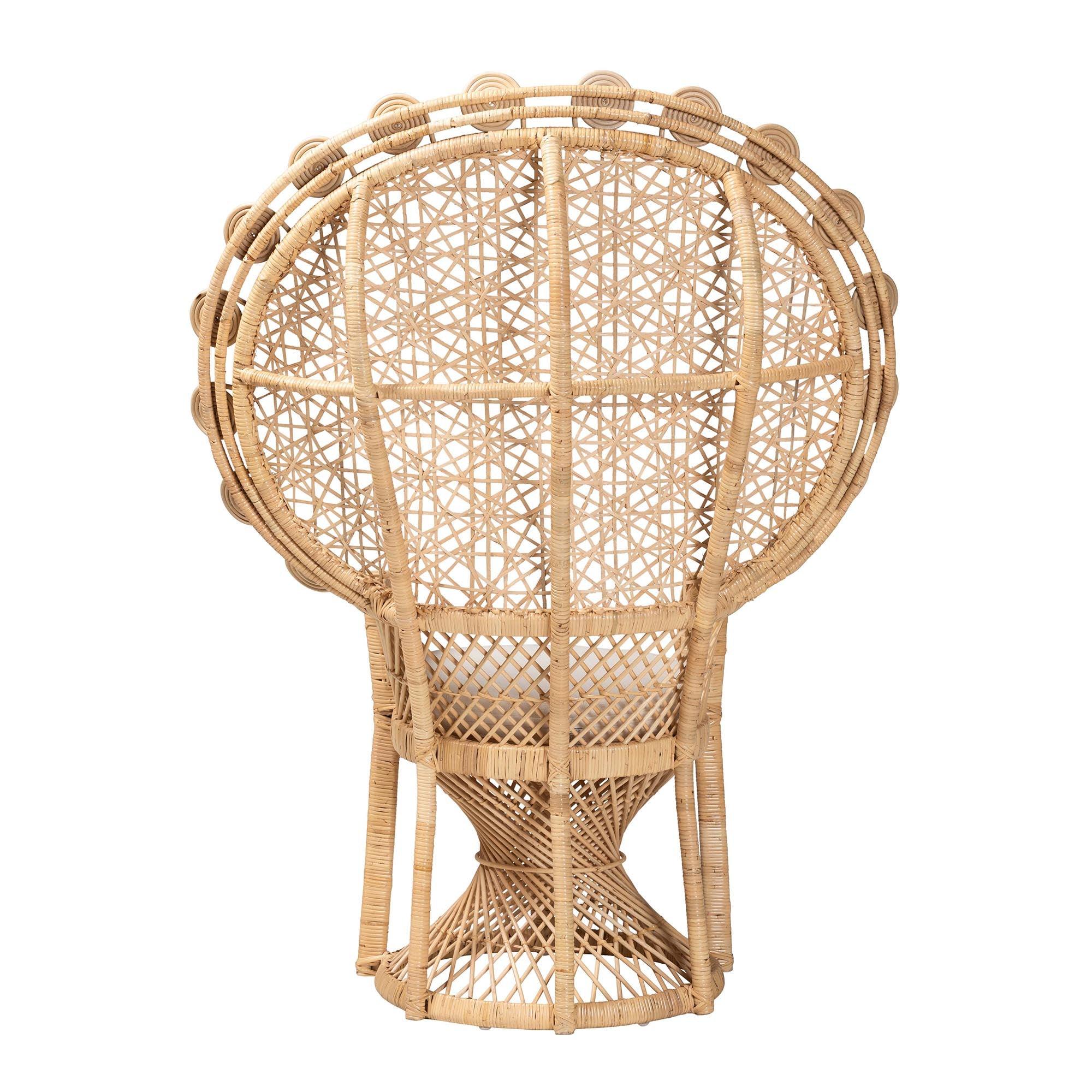 bali & pari Hecate Modern Bohemian Rattan Peacock Chair