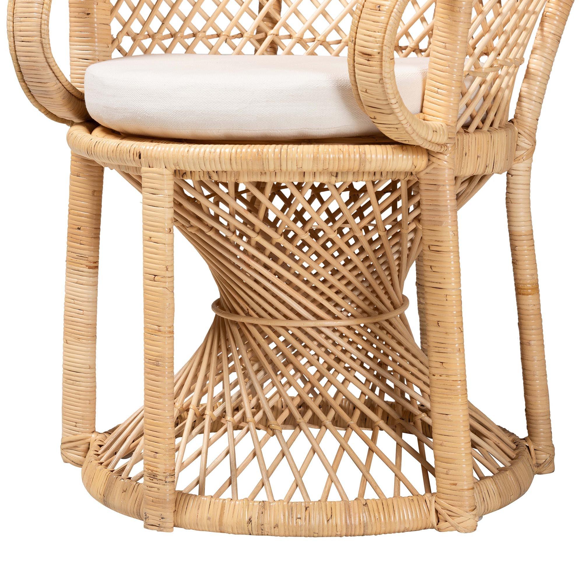 bali & pari Hecate Modern Bohemian Rattan Peacock Chair