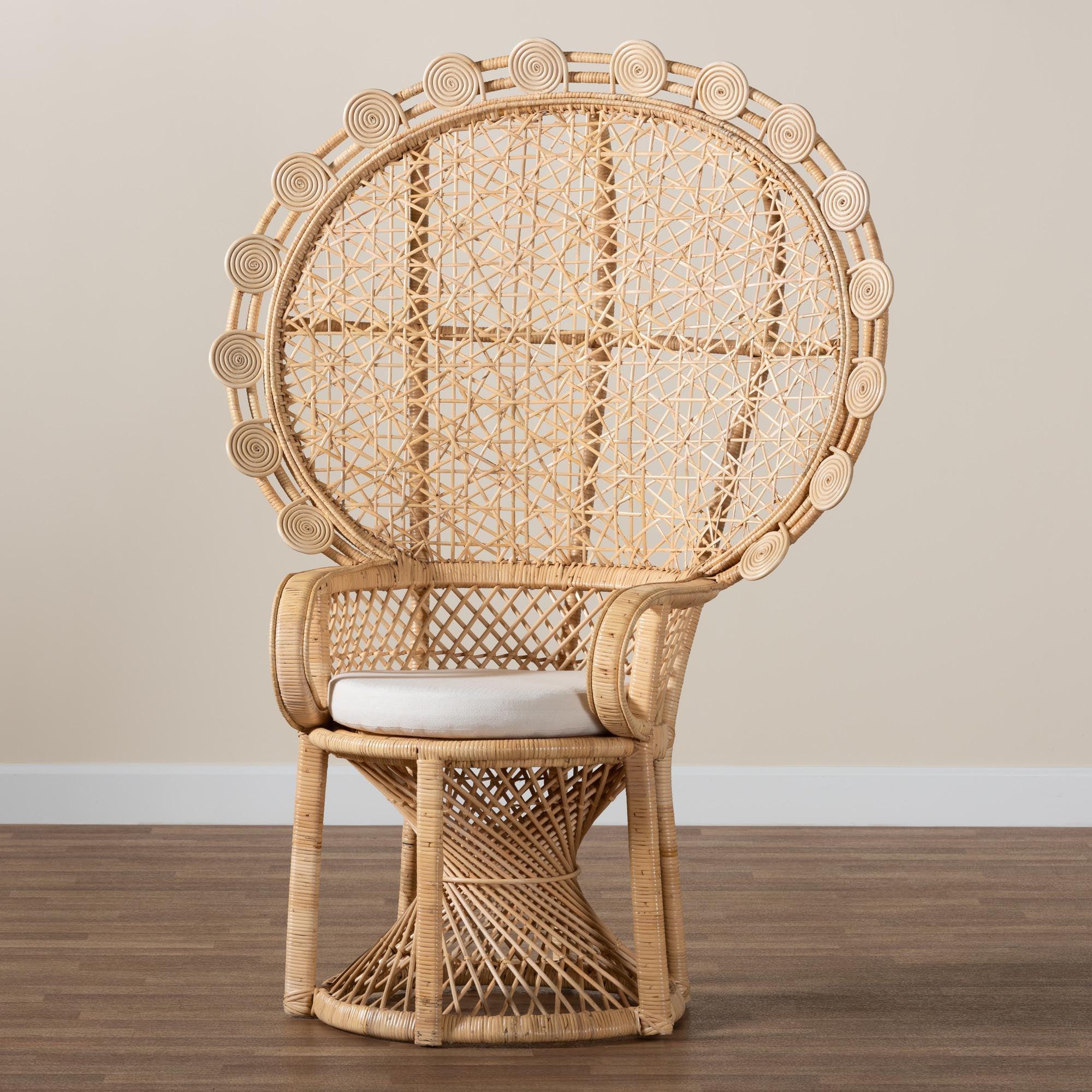 bali & pari Hecate Modern Bohemian Rattan Peacock Chair