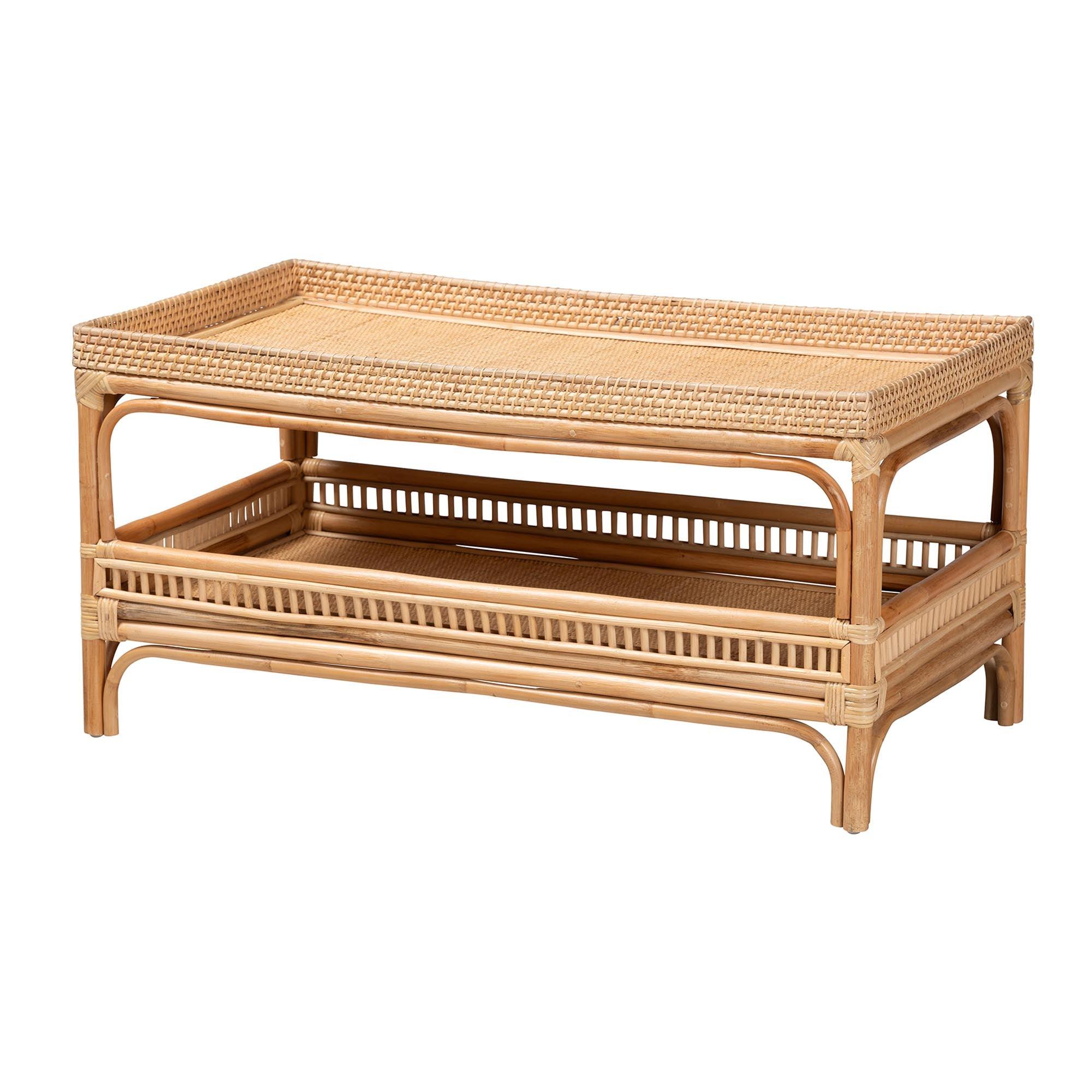 bali & pari Lombok Modern Bohemian Rattan Coffee Table