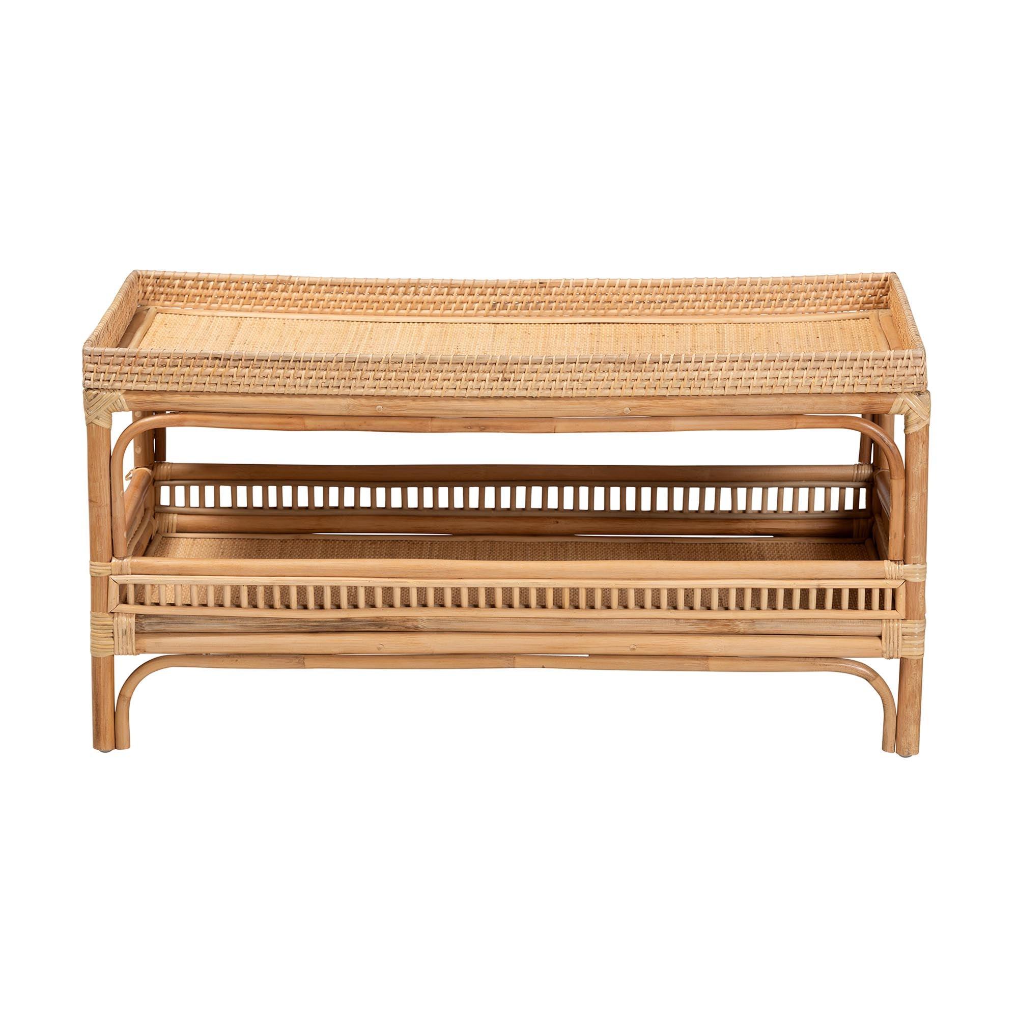 bali & pari Lombok Modern Bohemian Rattan Coffee Table