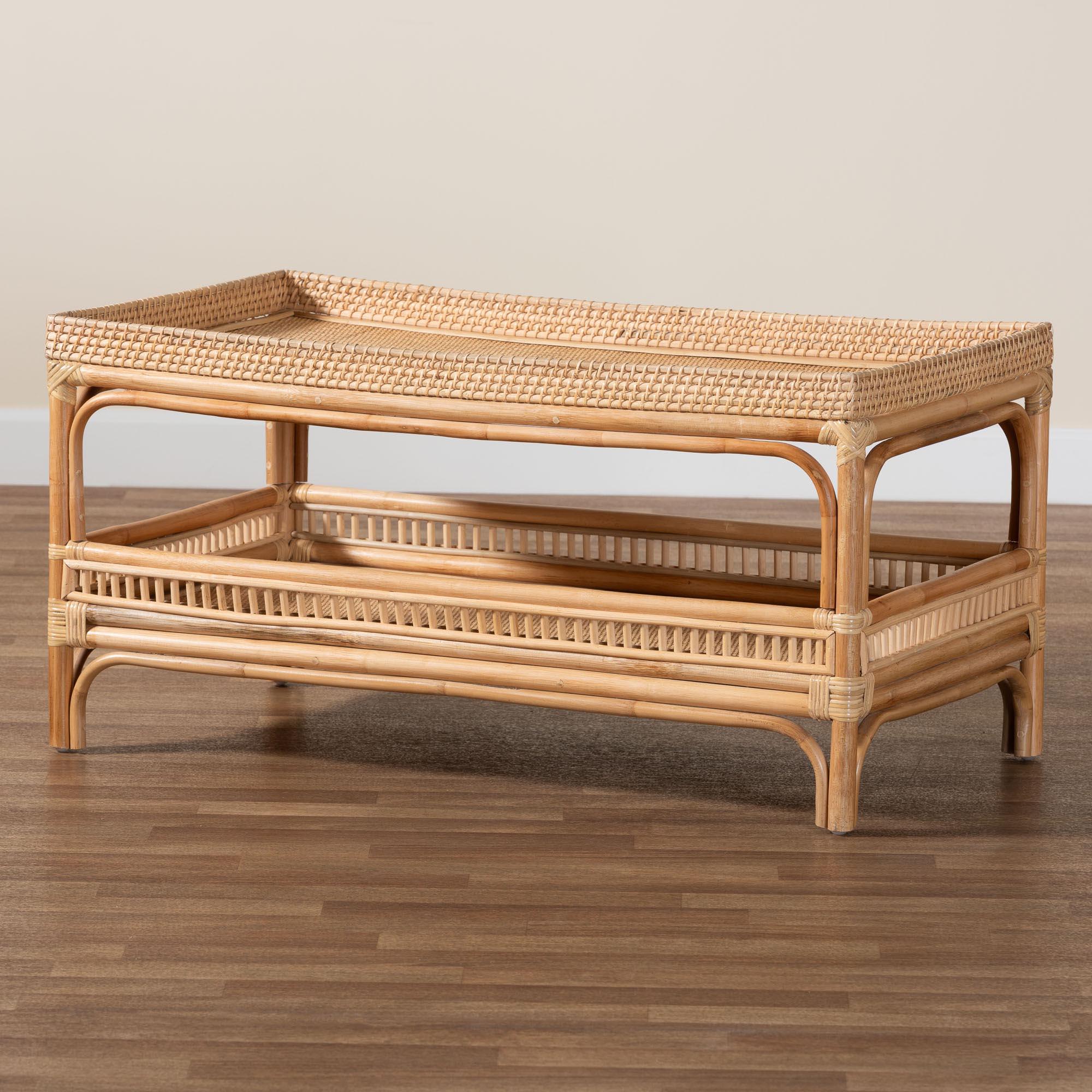 bali & pari Lombok Modern Bohemian Rattan Coffee Table