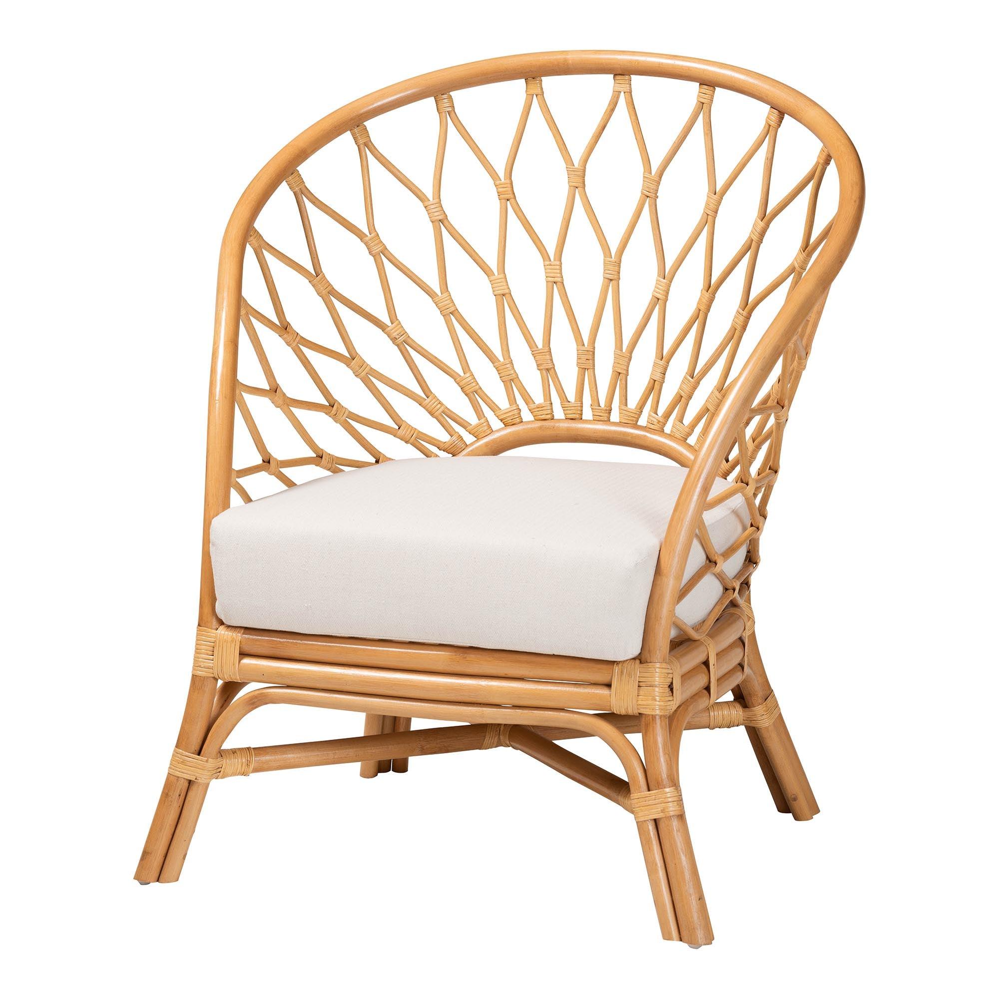 bali & pari Emmeline Bohemian Honey Rattan Accent Chair