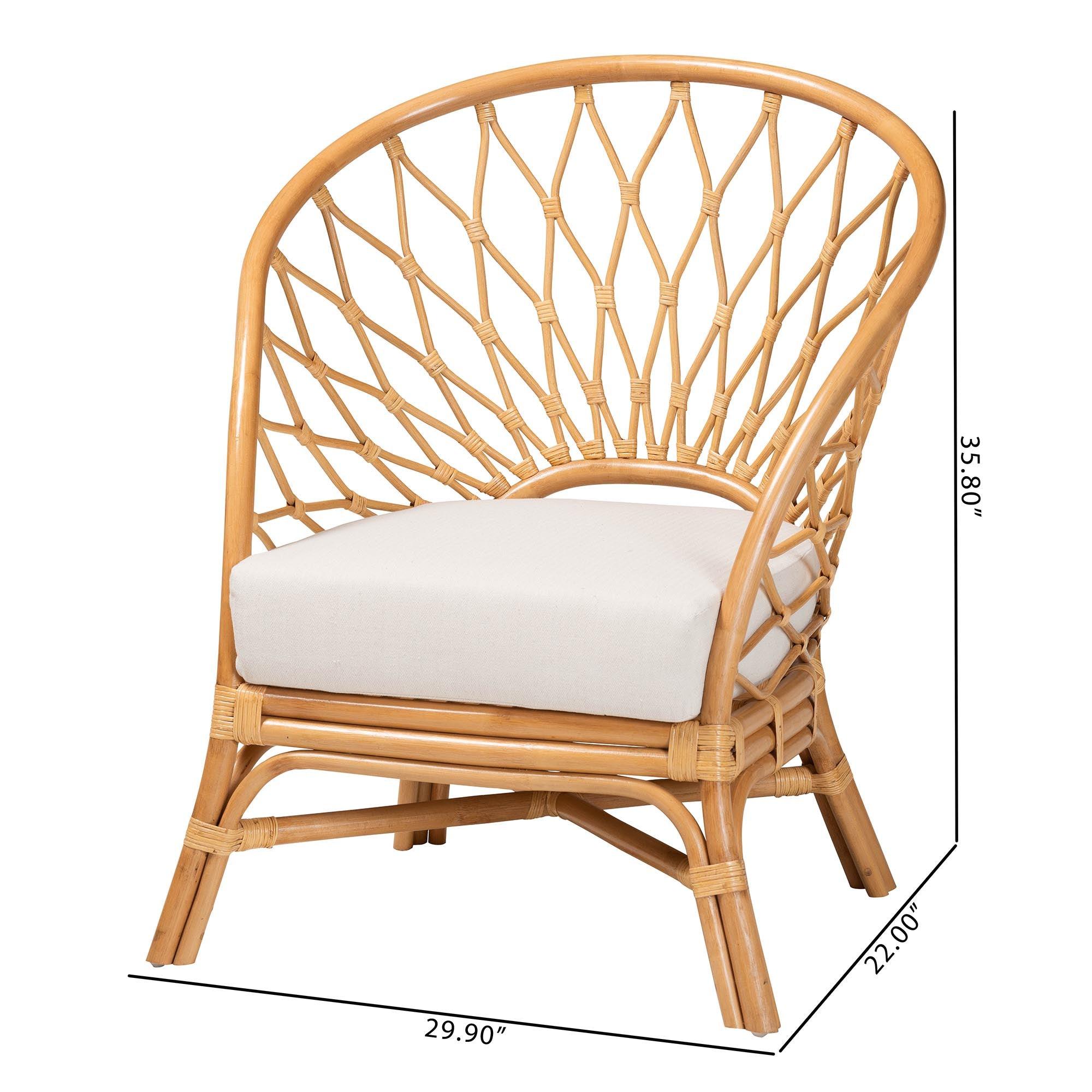 bali & pari Emmeline Bohemian Honey Rattan Accent Chair