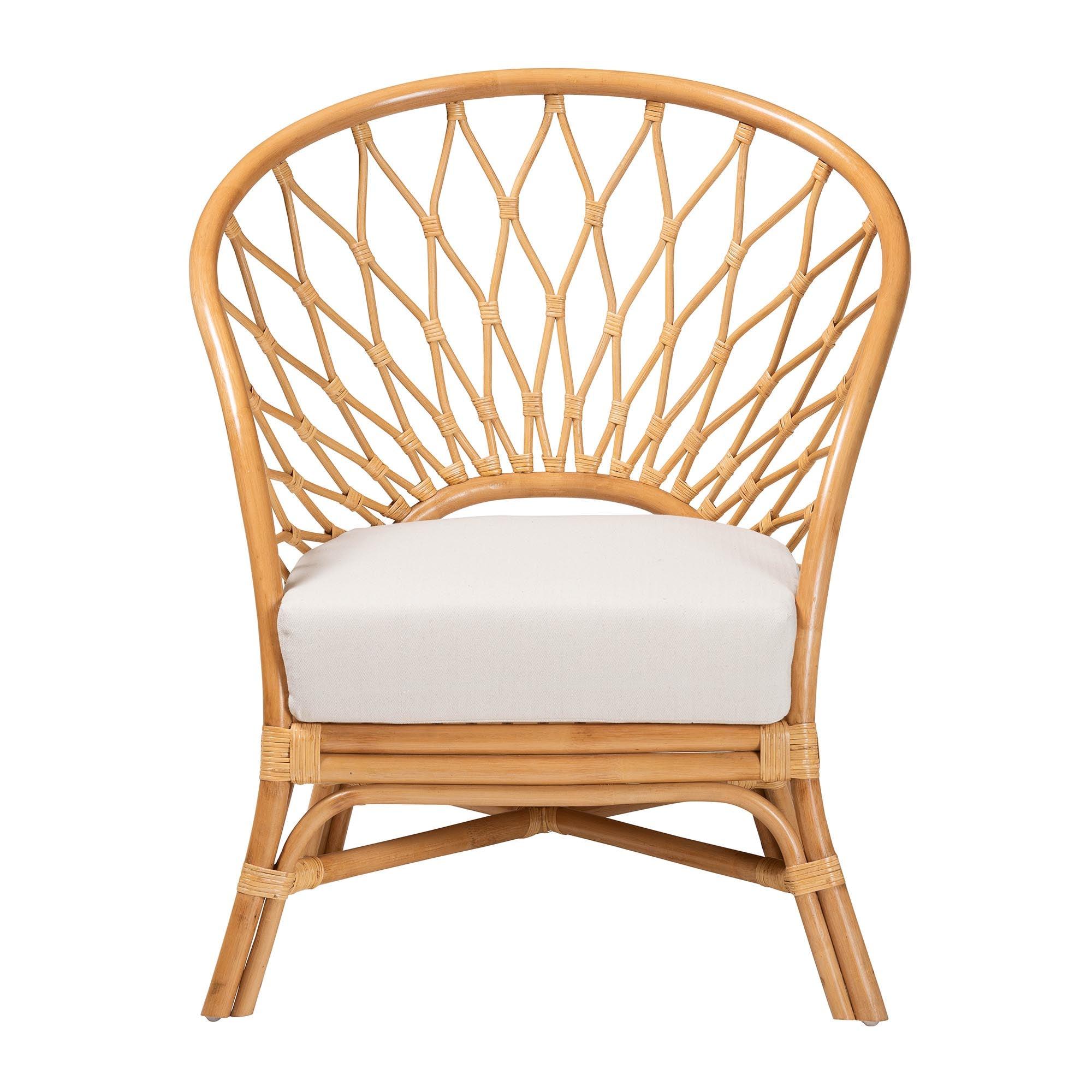 bali & pari Emmeline Bohemian Honey Rattan Accent Chair