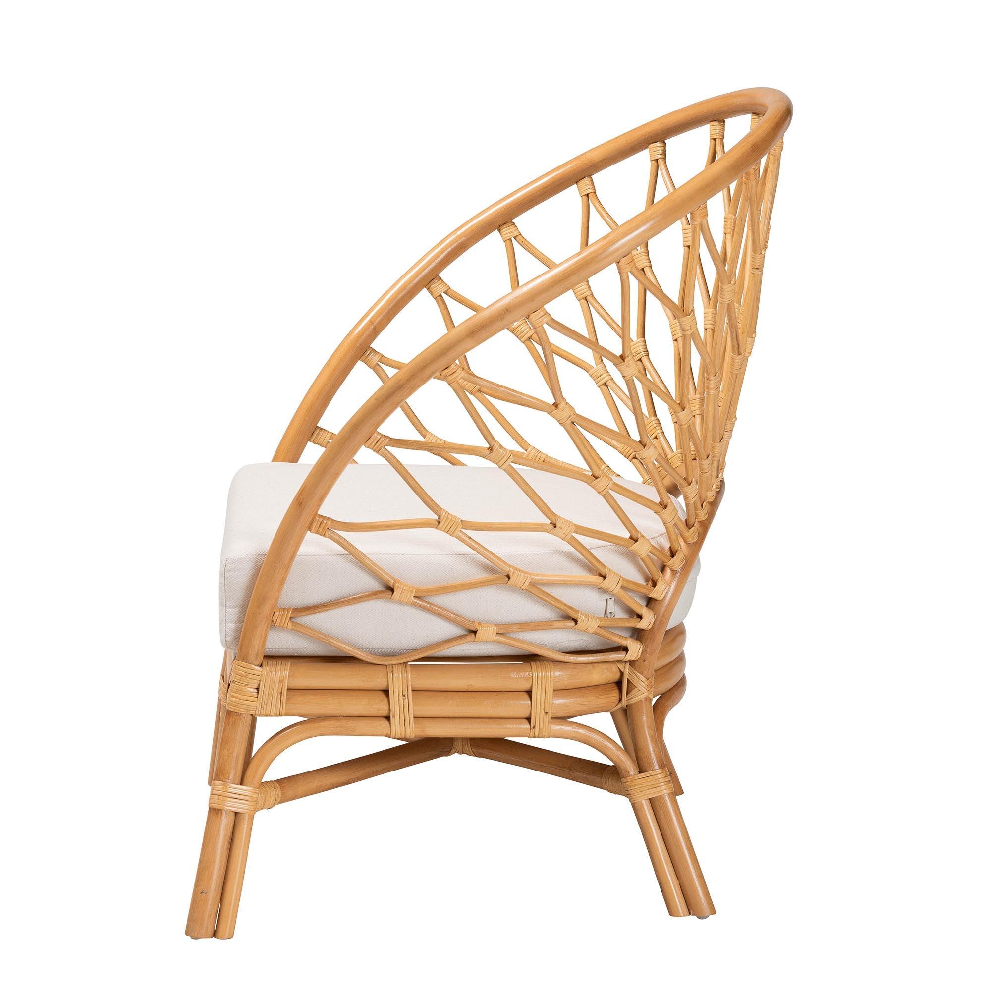 bali & pari Emmeline Bohemian Honey Rattan Accent Chair