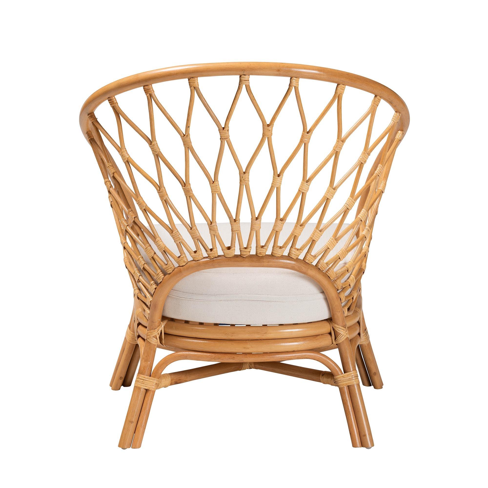 bali & pari Emmeline Bohemian Honey Rattan Accent Chair