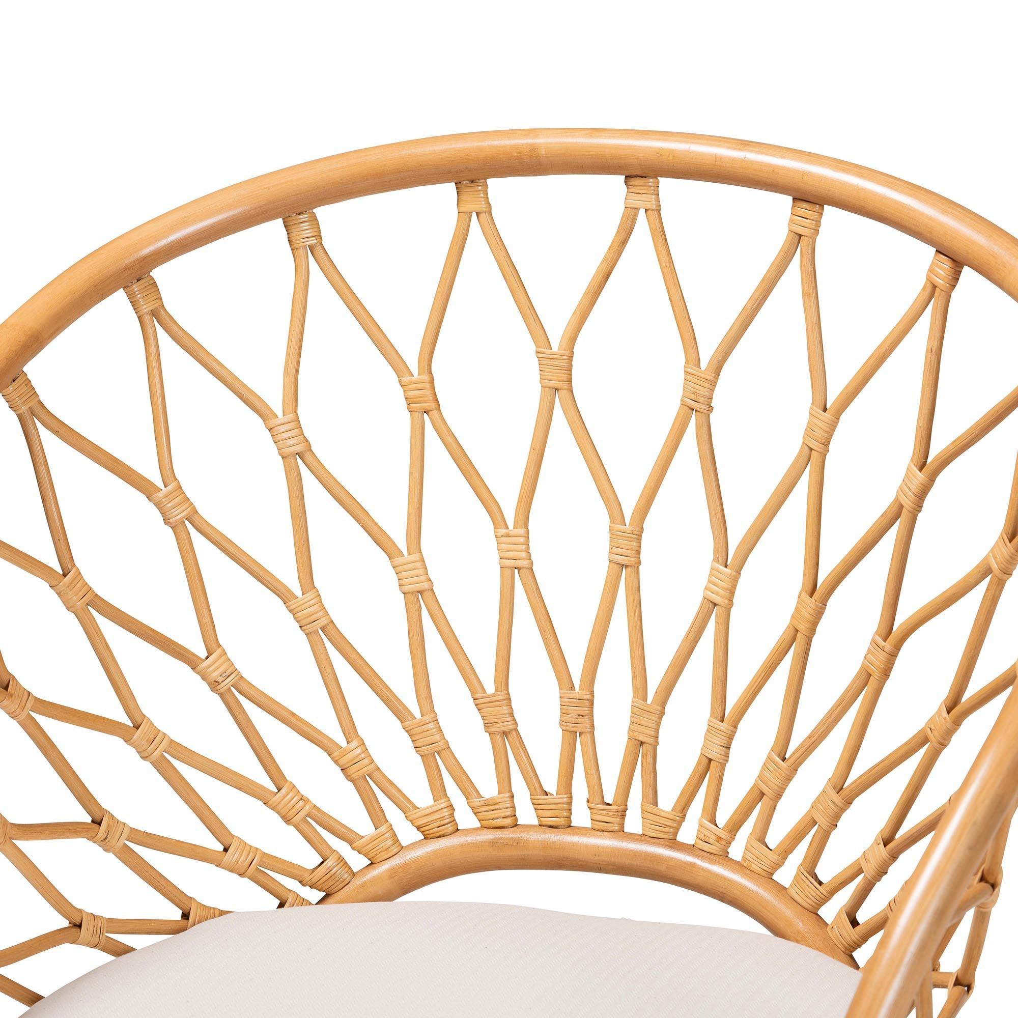 bali & pari Emmeline Bohemian Honey Rattan Accent Chair