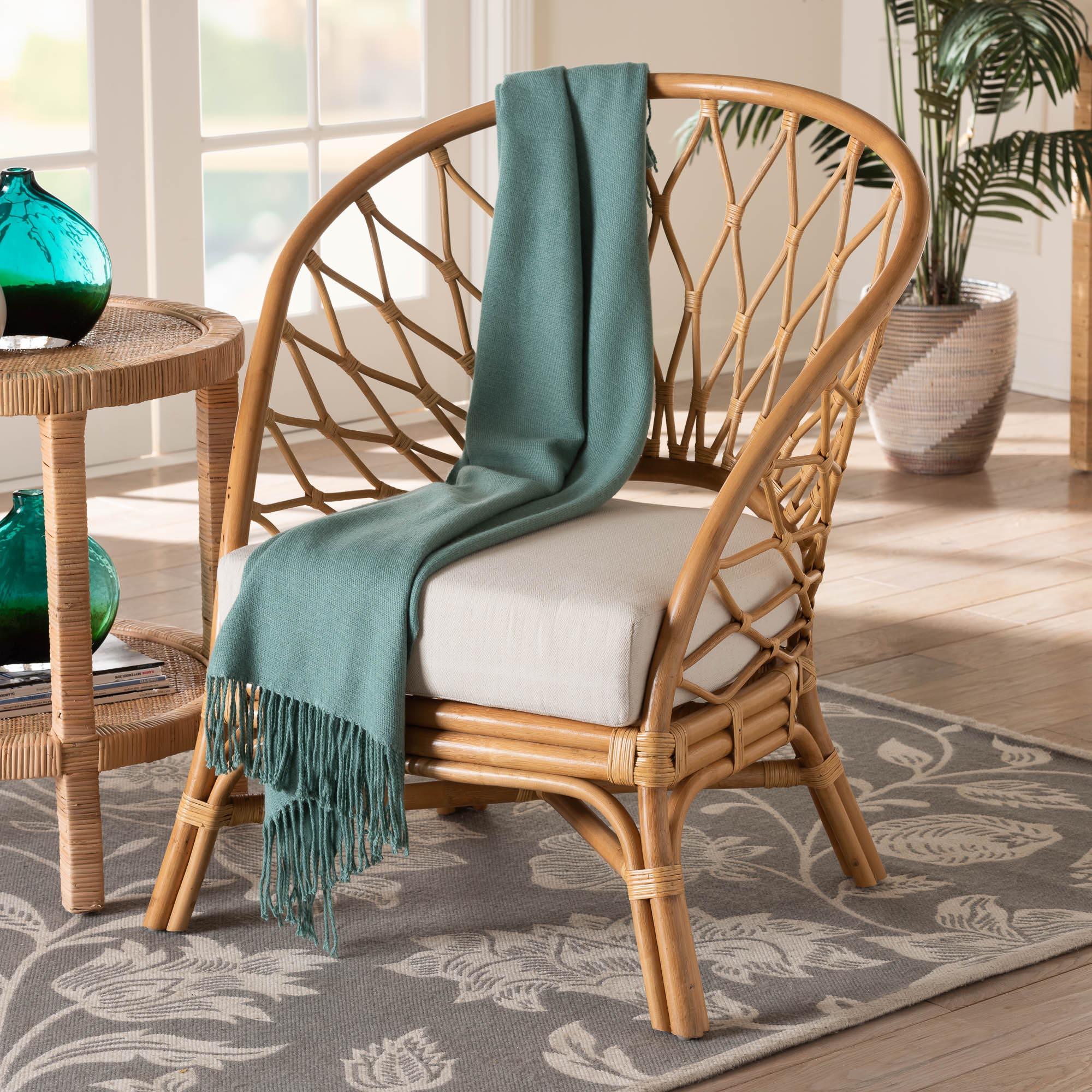 bali & pari Emmeline Bohemian Honey Rattan Accent Chair