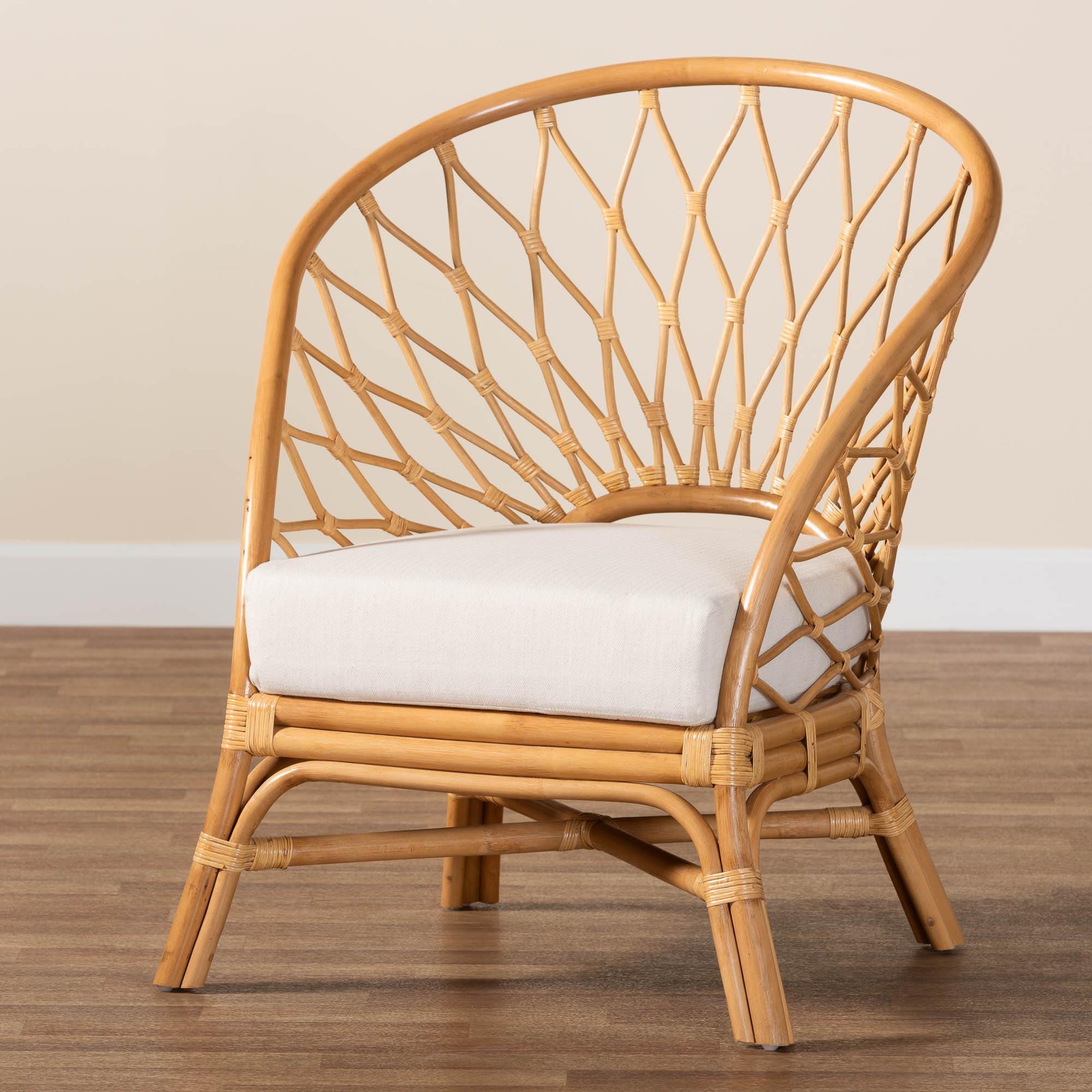 bali & pari Emmeline Bohemian Honey Rattan Accent Chair