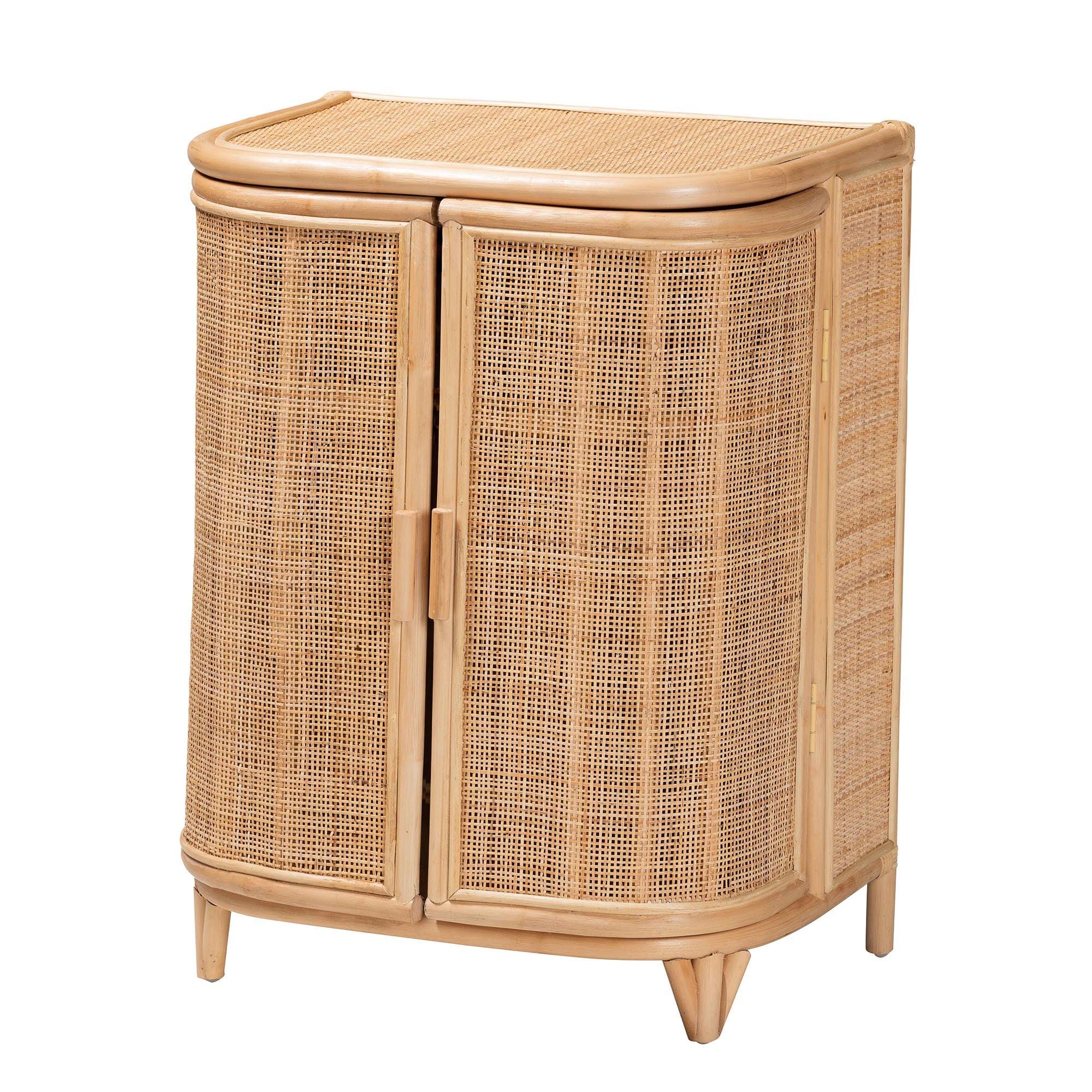 bali & pari Yanka Bohemian Rattan Storage Cabinet