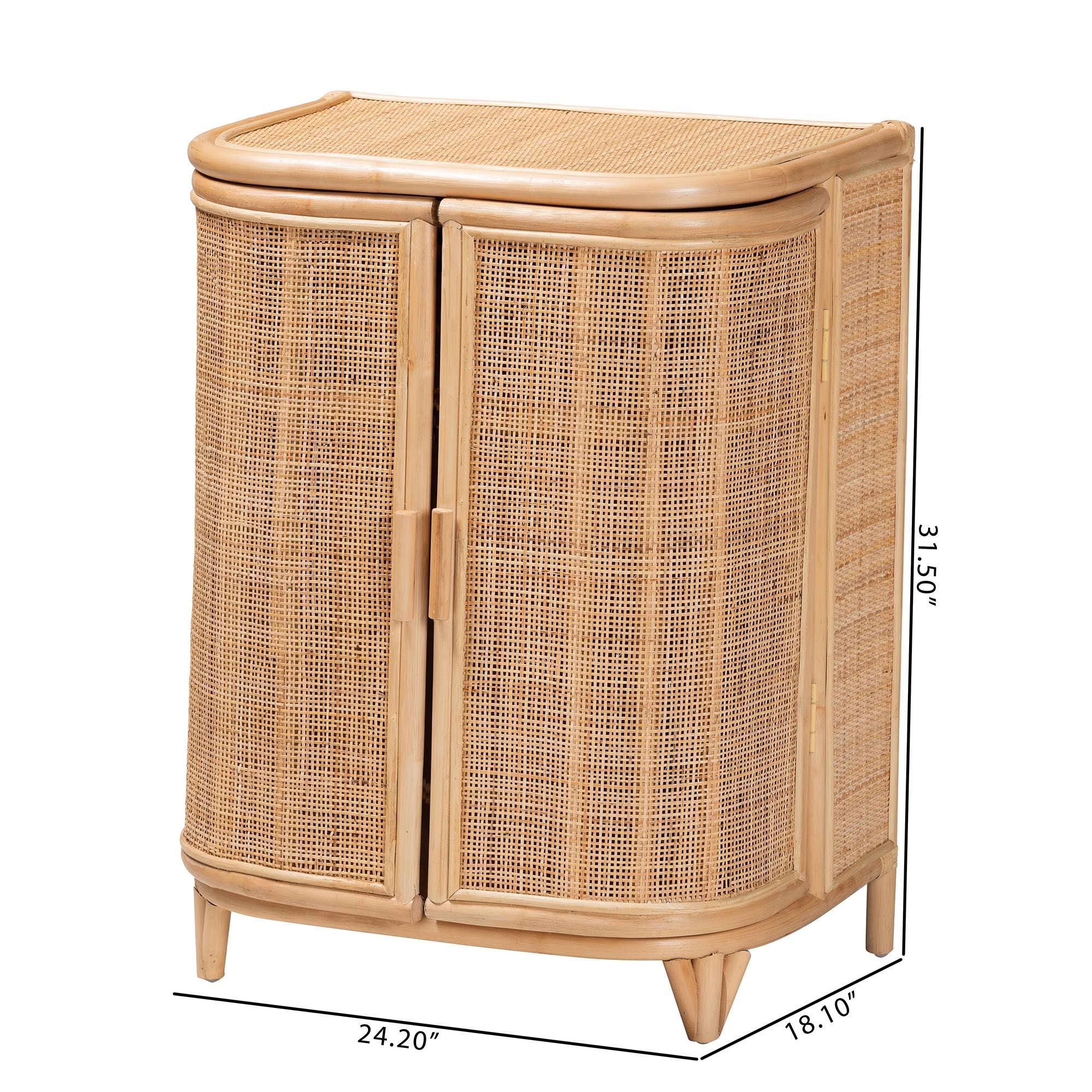 bali & pari Yanka Bohemian Rattan Storage Cabinet