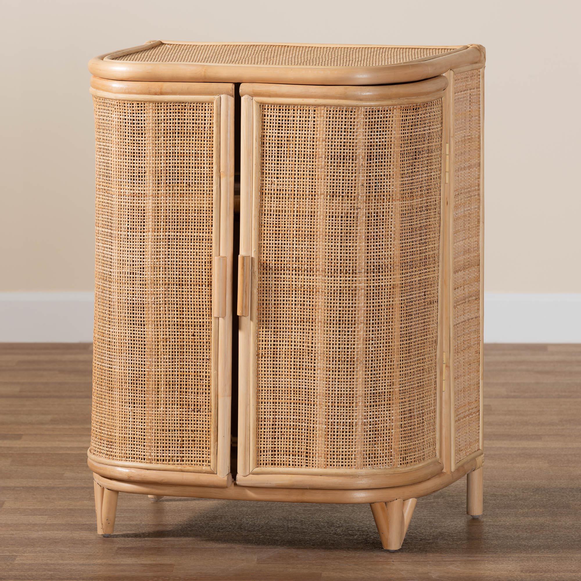 bali & pari Yanka Bohemian Rattan Storage Cabinet