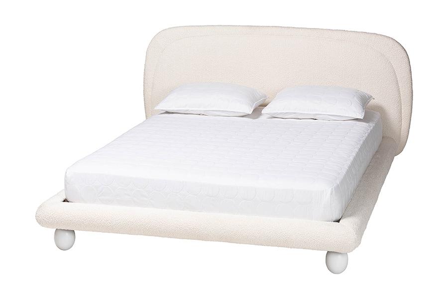 Eladio Modern Luxe Boucle Fabric Bed