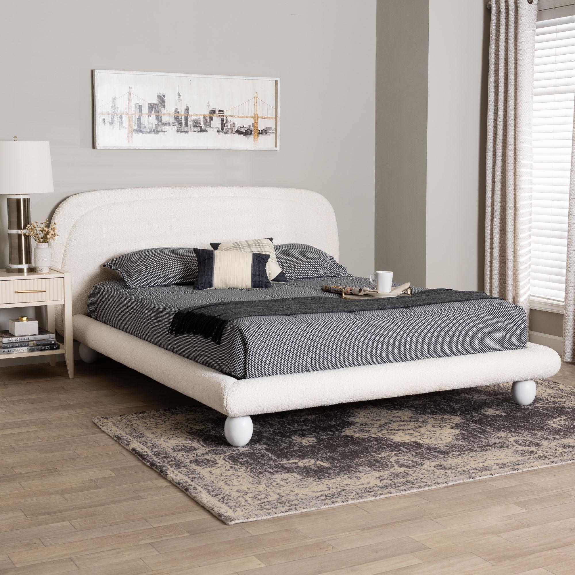 Eladio Modern Luxe Boucle Fabric Bed