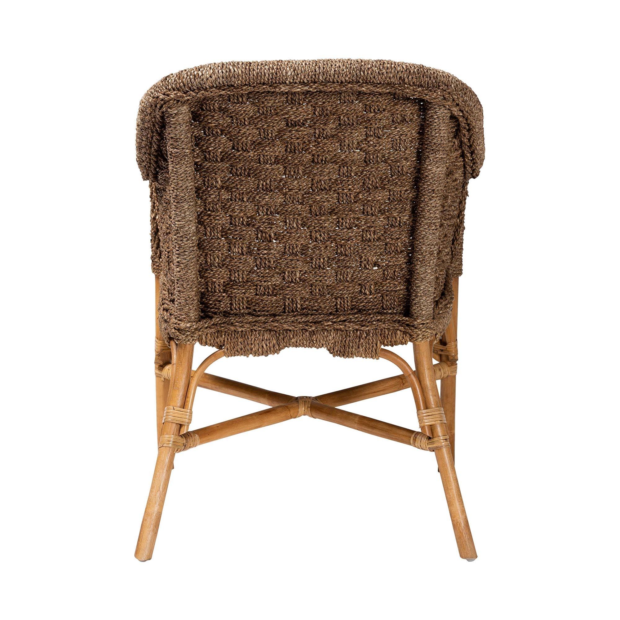 bali & pari Luis Bohemian Seagrass and Rattan Arm Chair