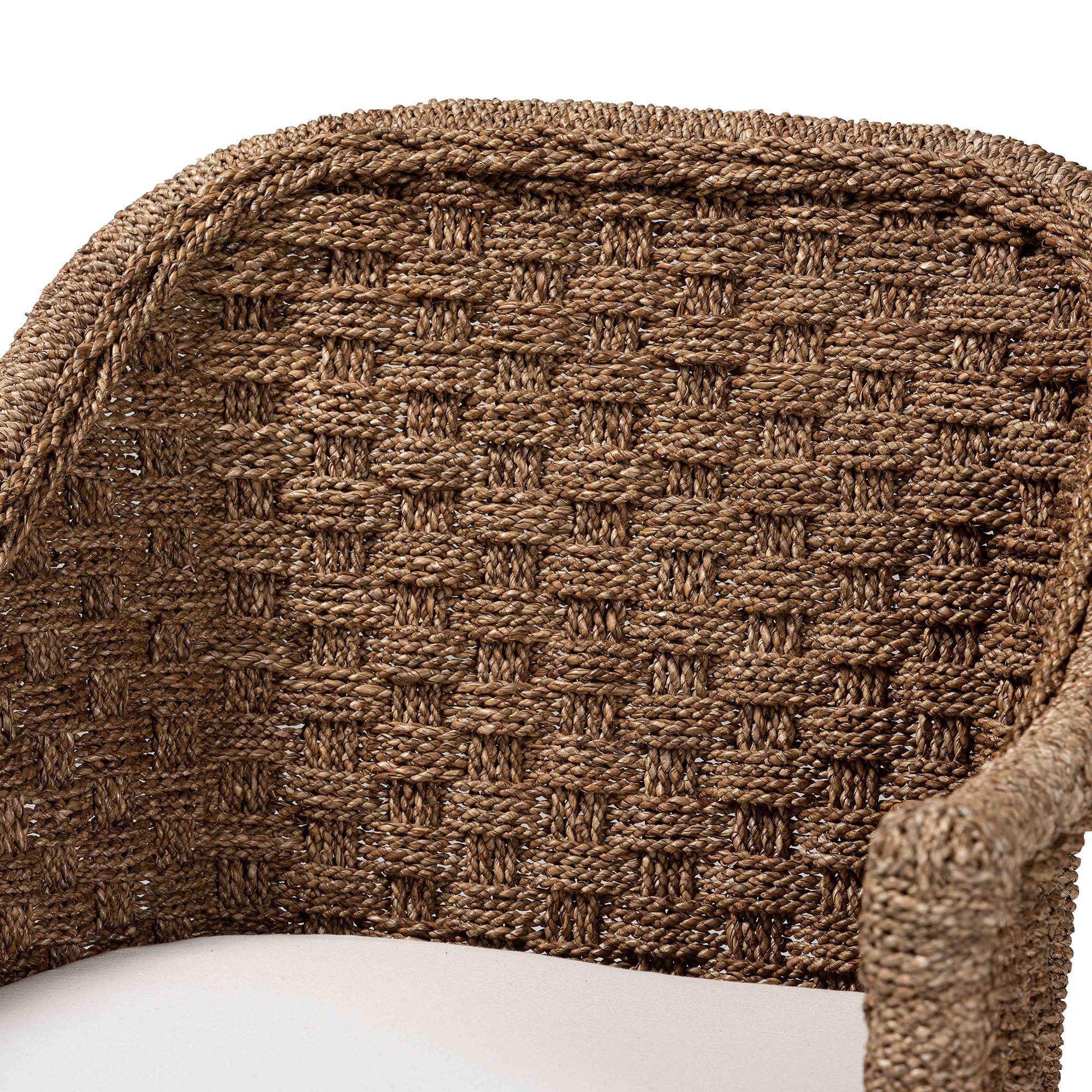 bali & pari Luis Bohemian Seagrass and Rattan Arm Chair