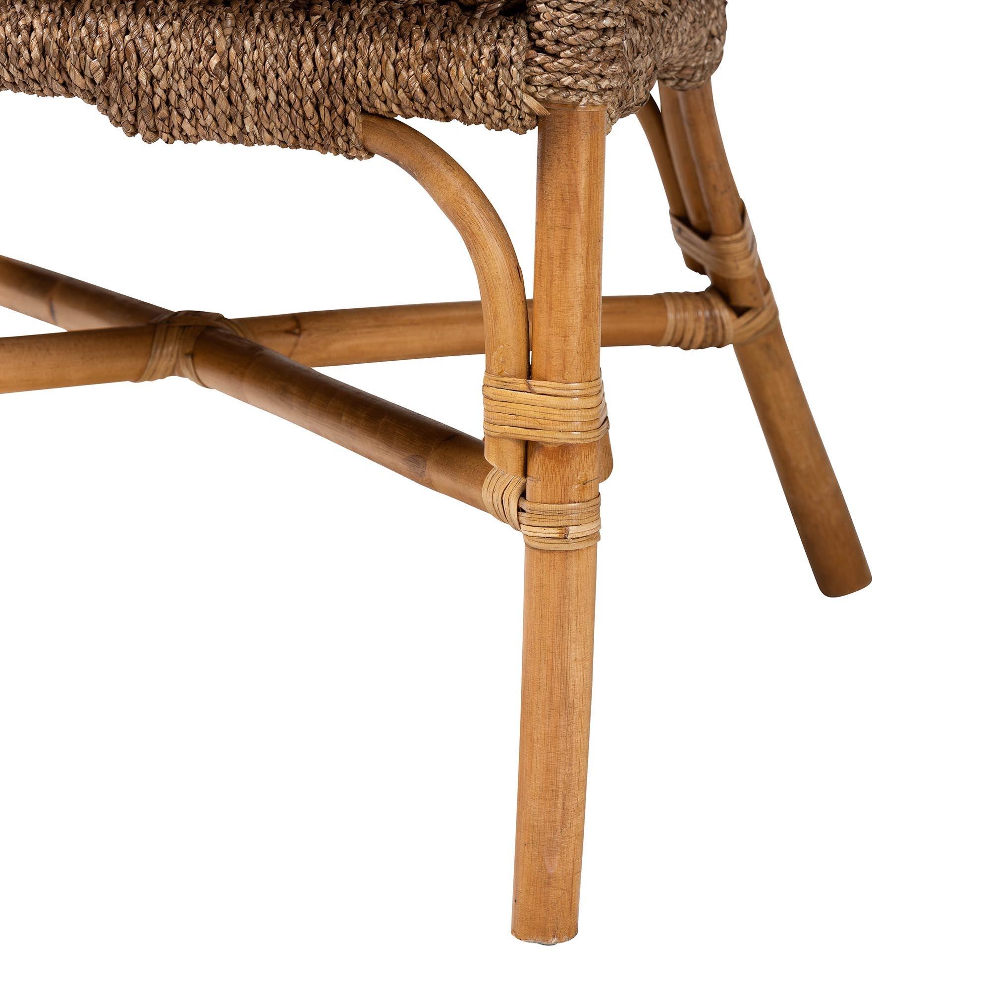 bali & pari Luis Bohemian Seagrass and Rattan Arm Chair