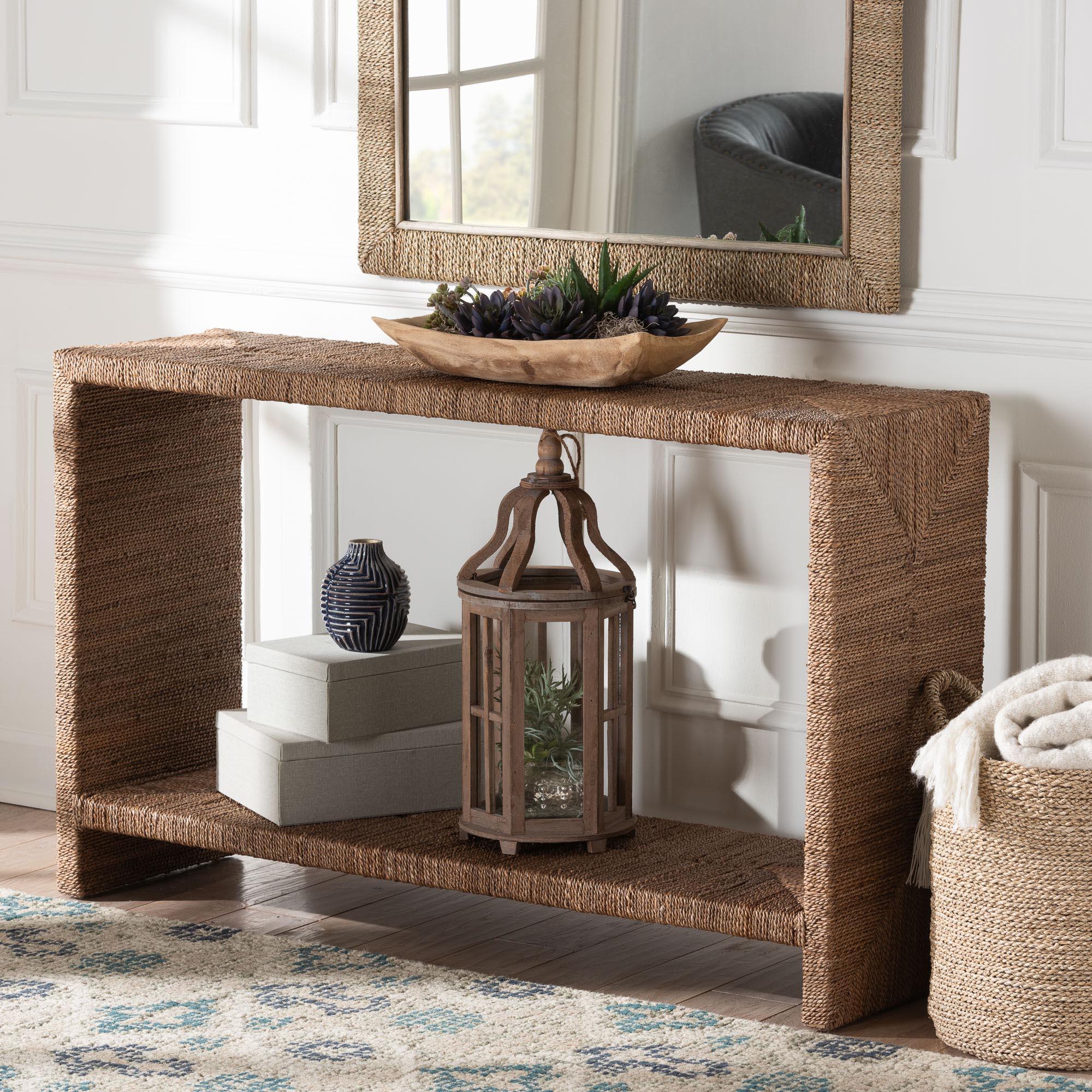 bali & pari Liza Bohemian Seagrass Console Table