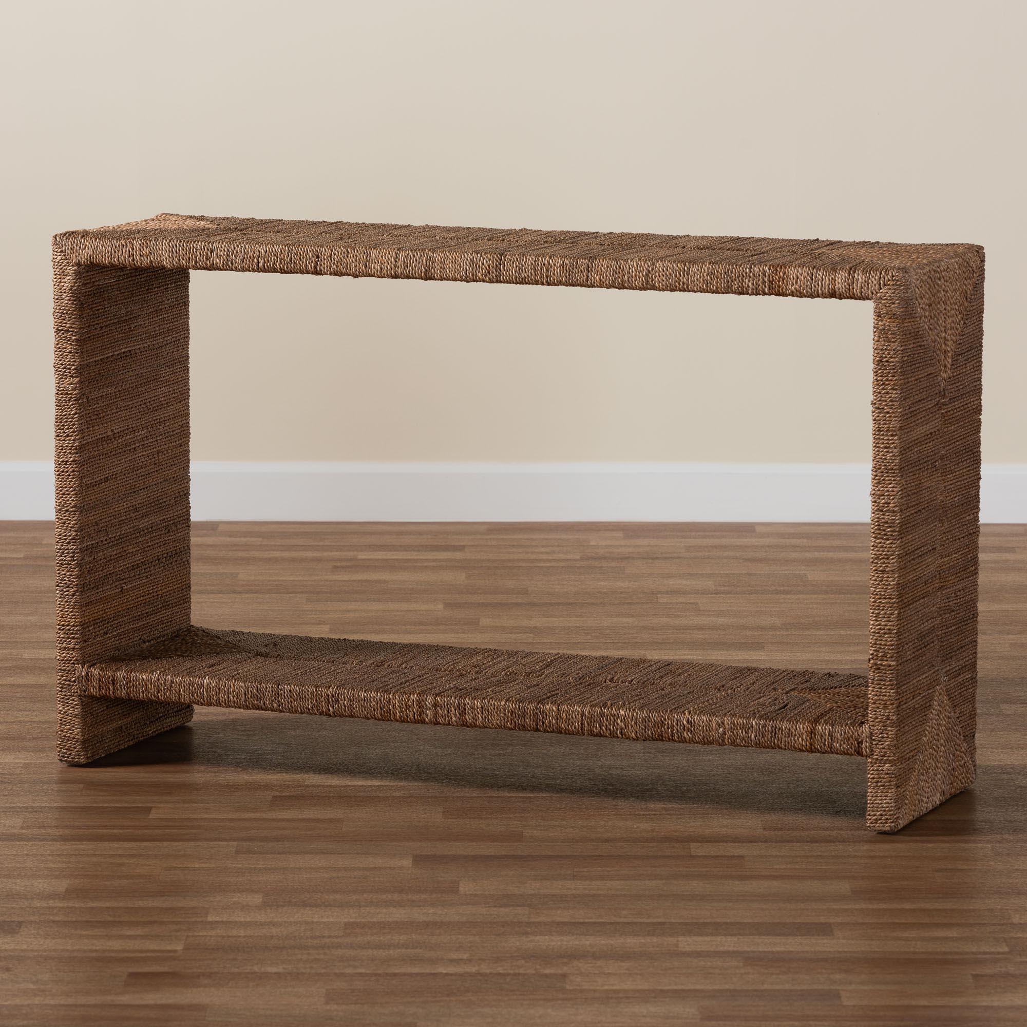 bali & pari Liza Bohemian Seagrass Console Table