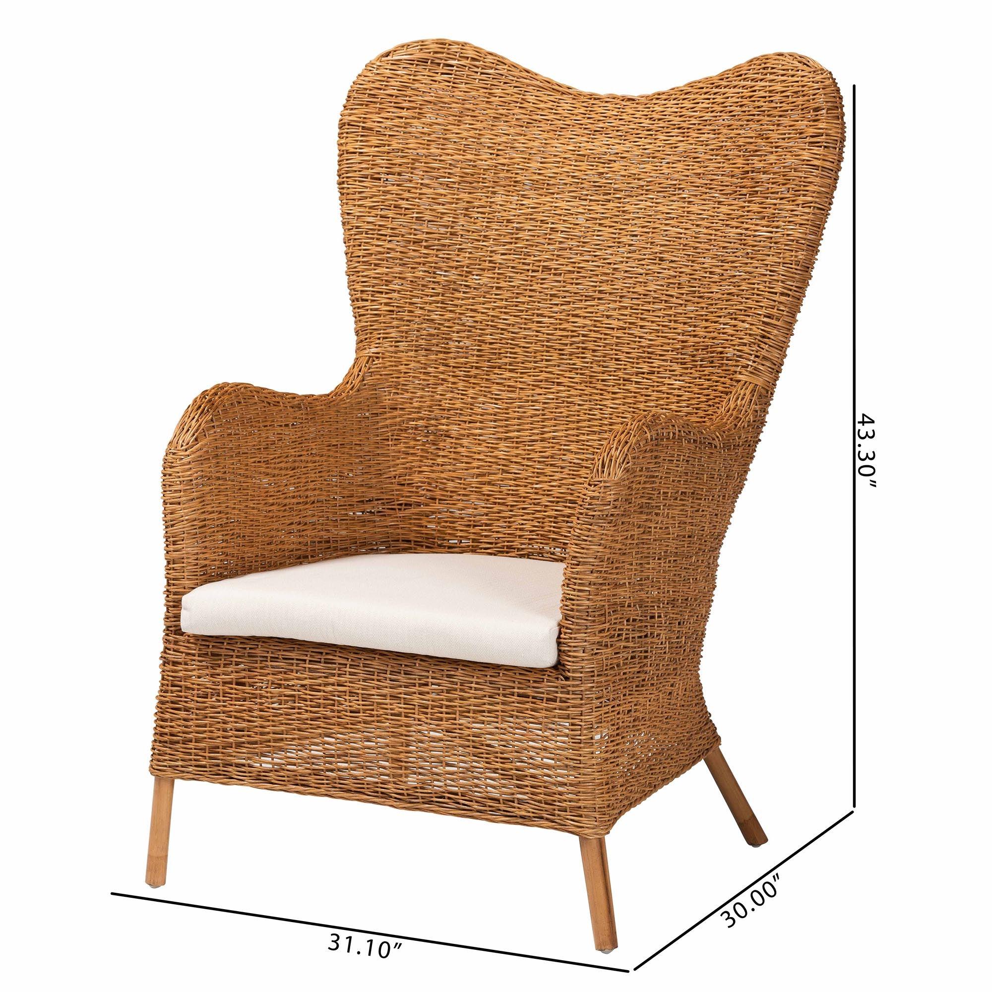 bali & pari Terra Bohemian Light Honey Rattan Arm Chair