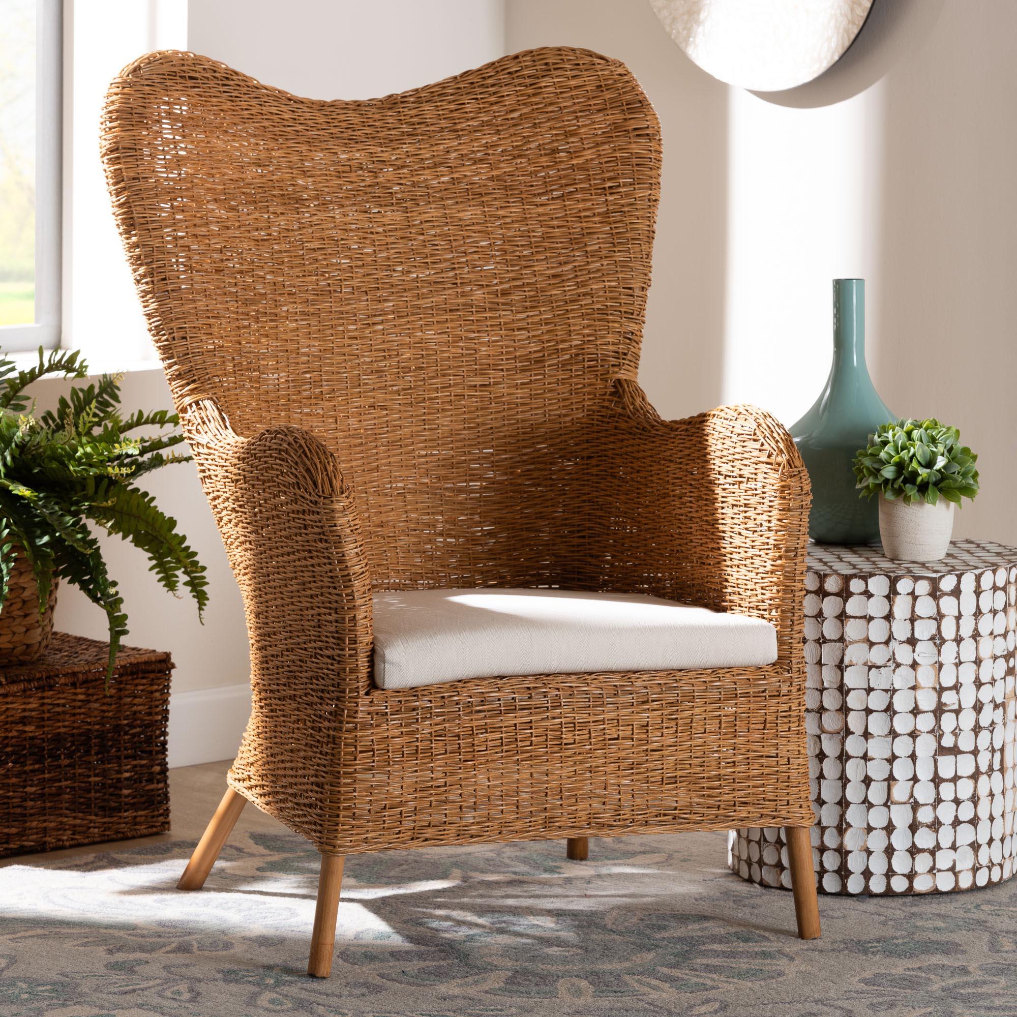 bali & pari Terra Bohemian Light Honey Rattan Arm Chair