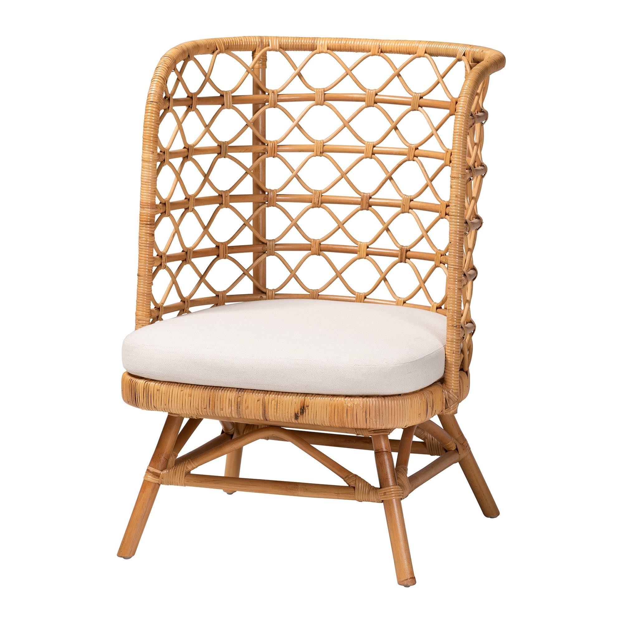 bali & pari ia Bohemian Light Honey Rattan Accent Chair