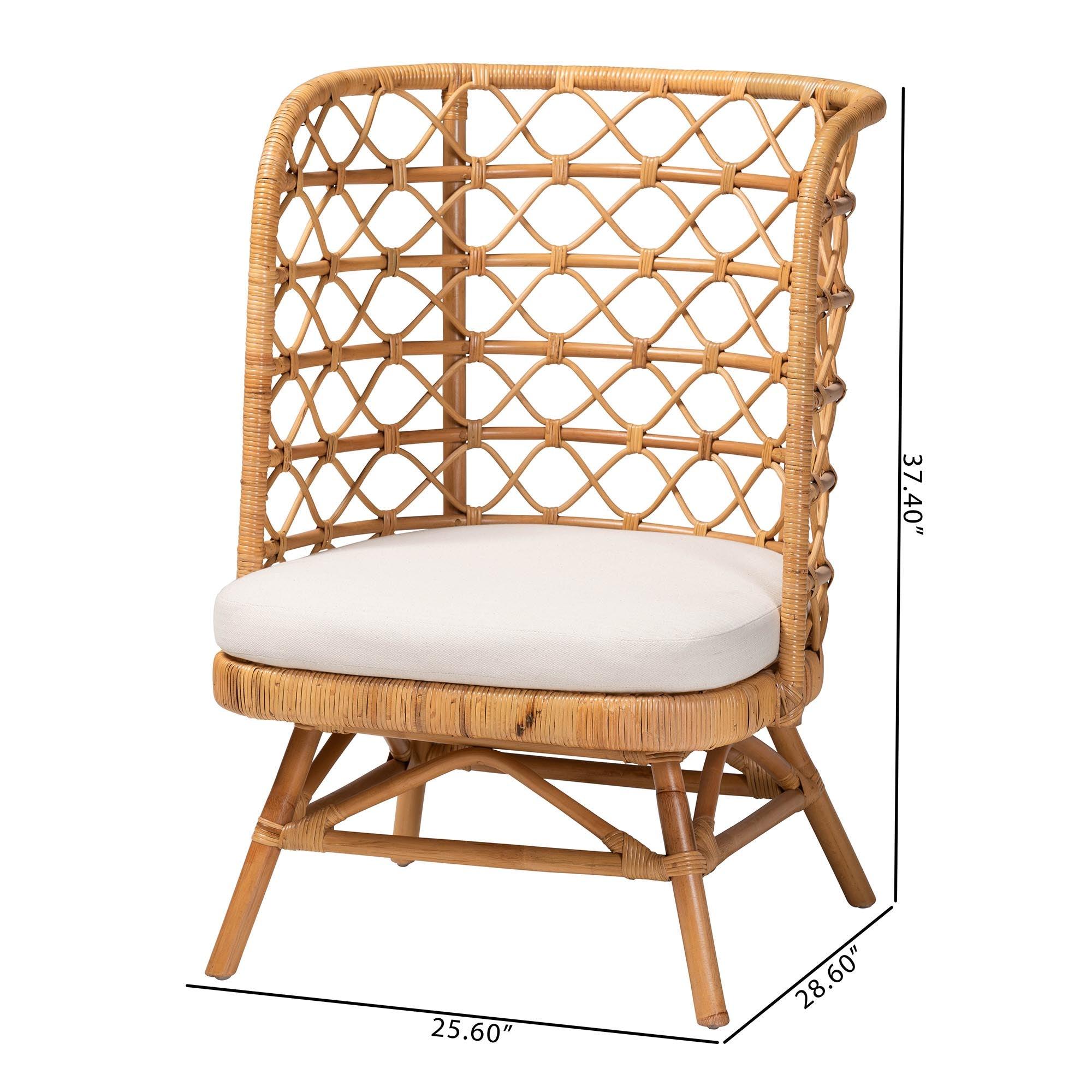 bali & pari ia Bohemian Light Honey Rattan Accent Chair