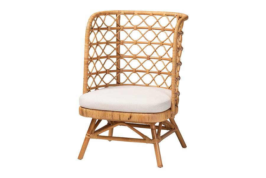 bali & pari ia Bohemian Light Honey Rattan Accent Chair