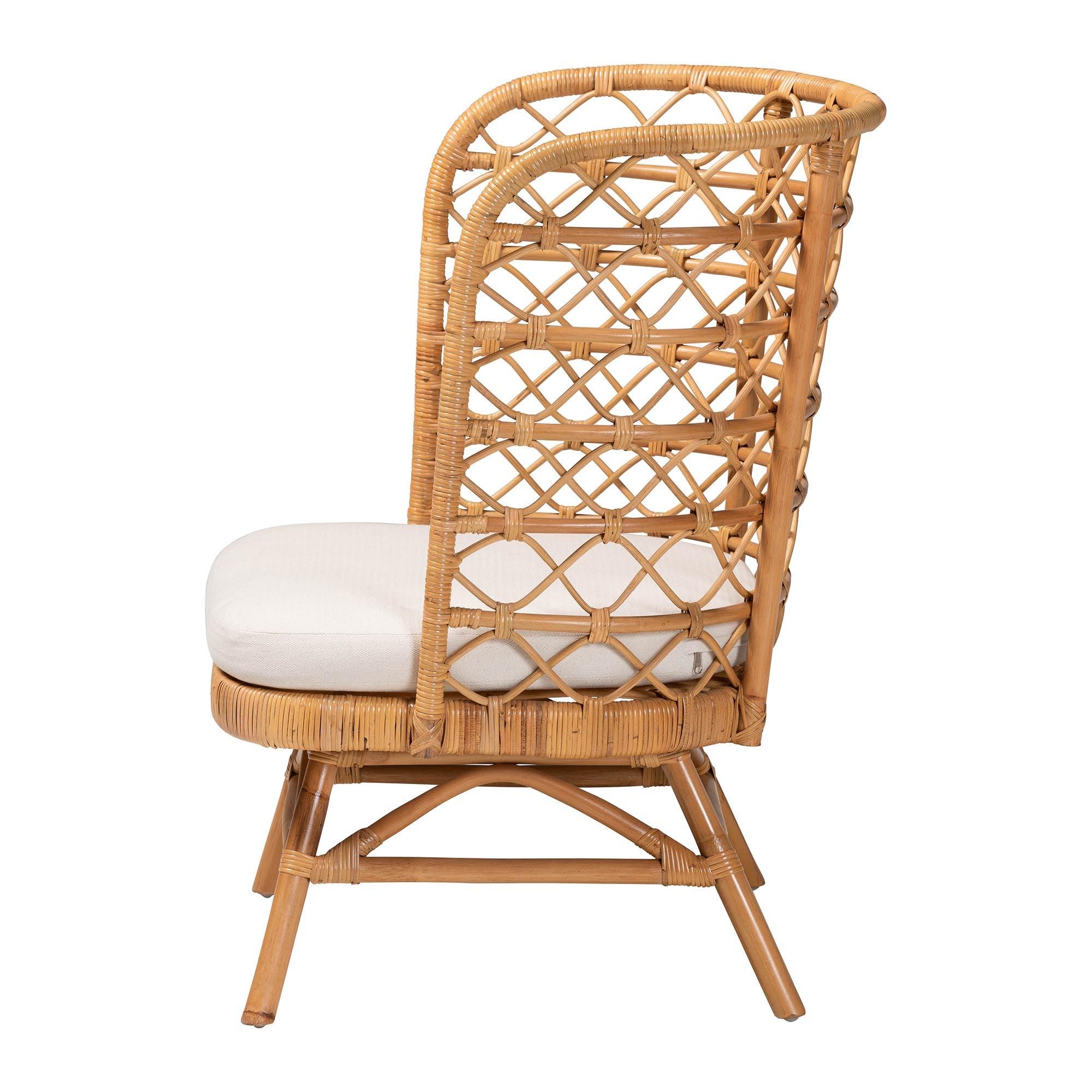 bali & pari ia Bohemian Light Honey Rattan Accent Chair