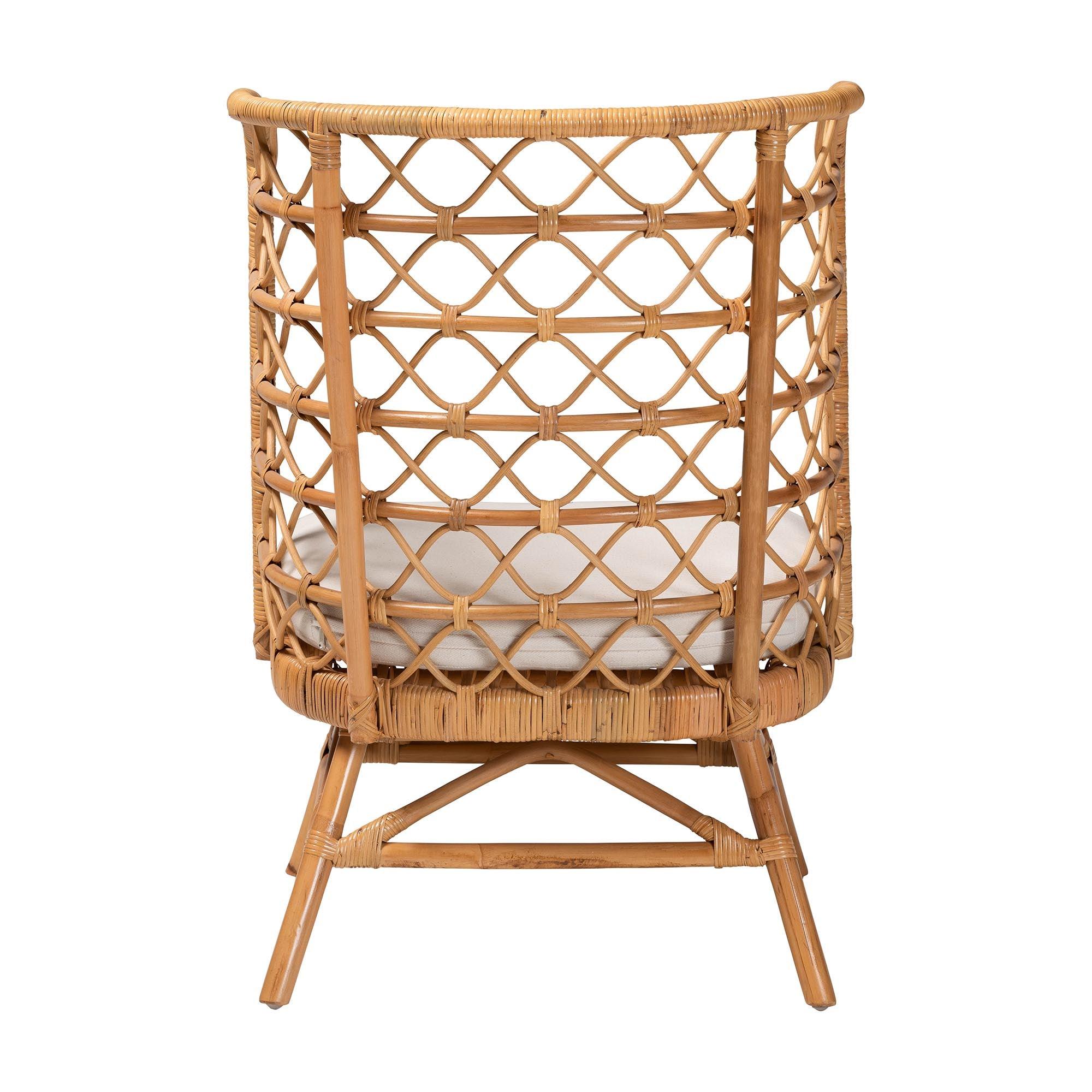 bali & pari ia Bohemian Light Honey Rattan Accent Chair