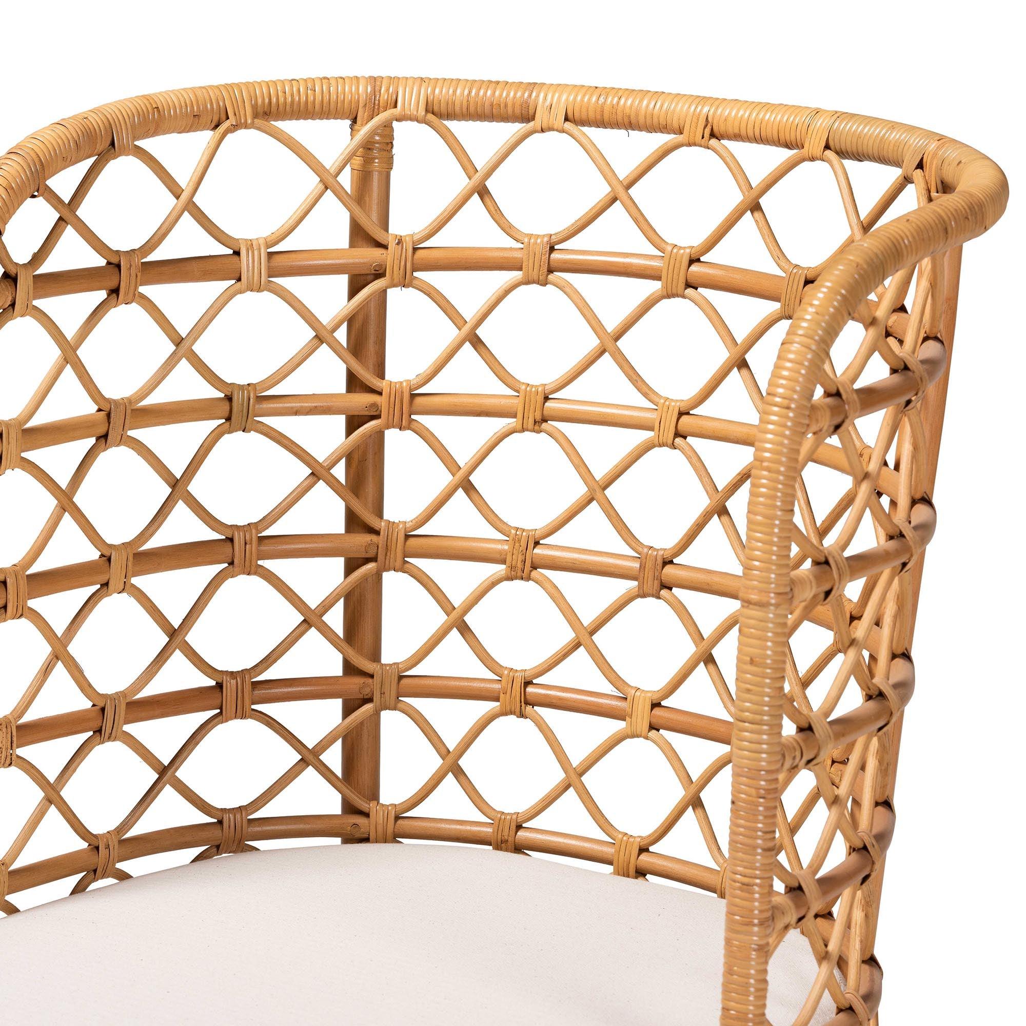 bali & pari ia Bohemian Light Honey Rattan Accent Chair