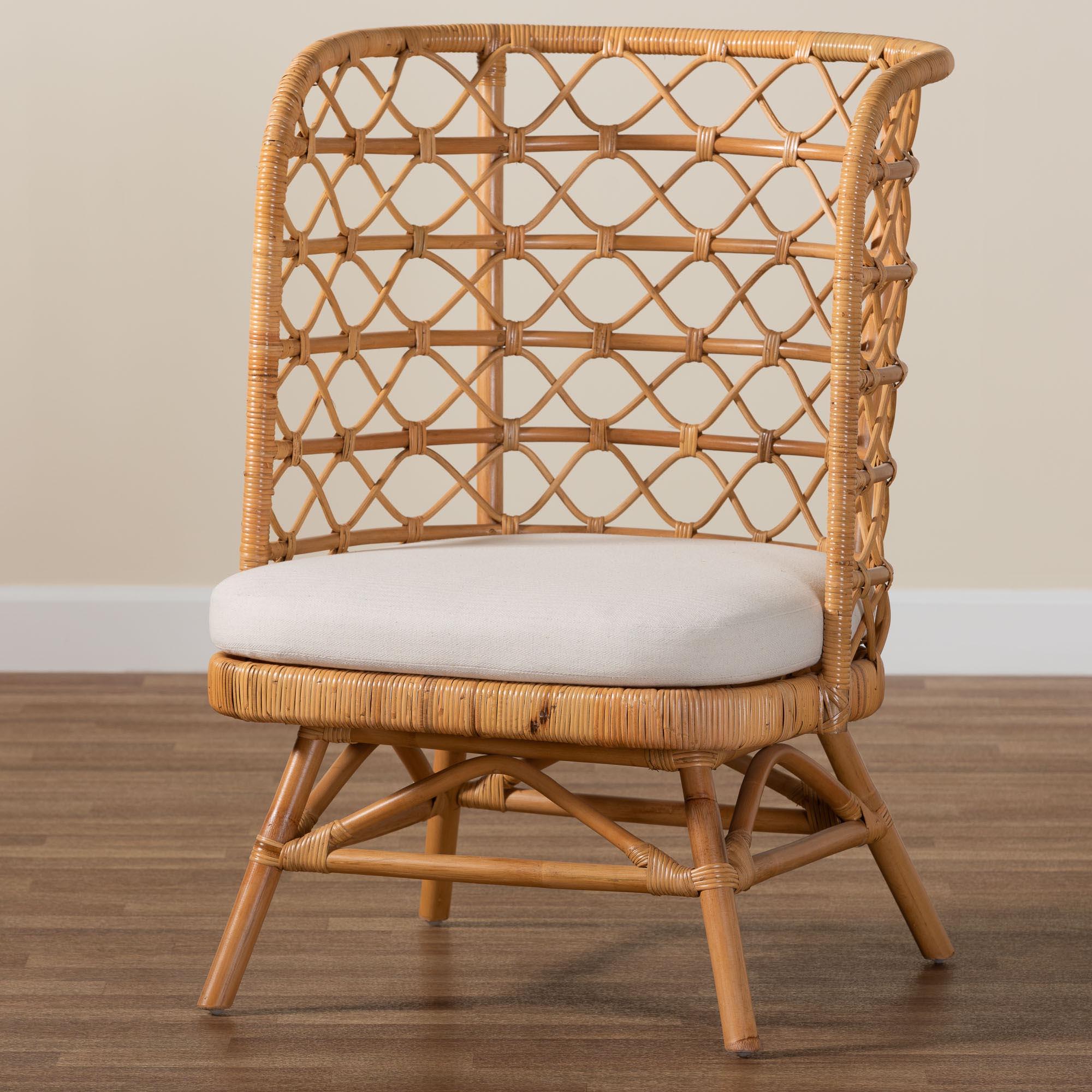 bali & pari ia Bohemian Light Honey Rattan Accent Chair