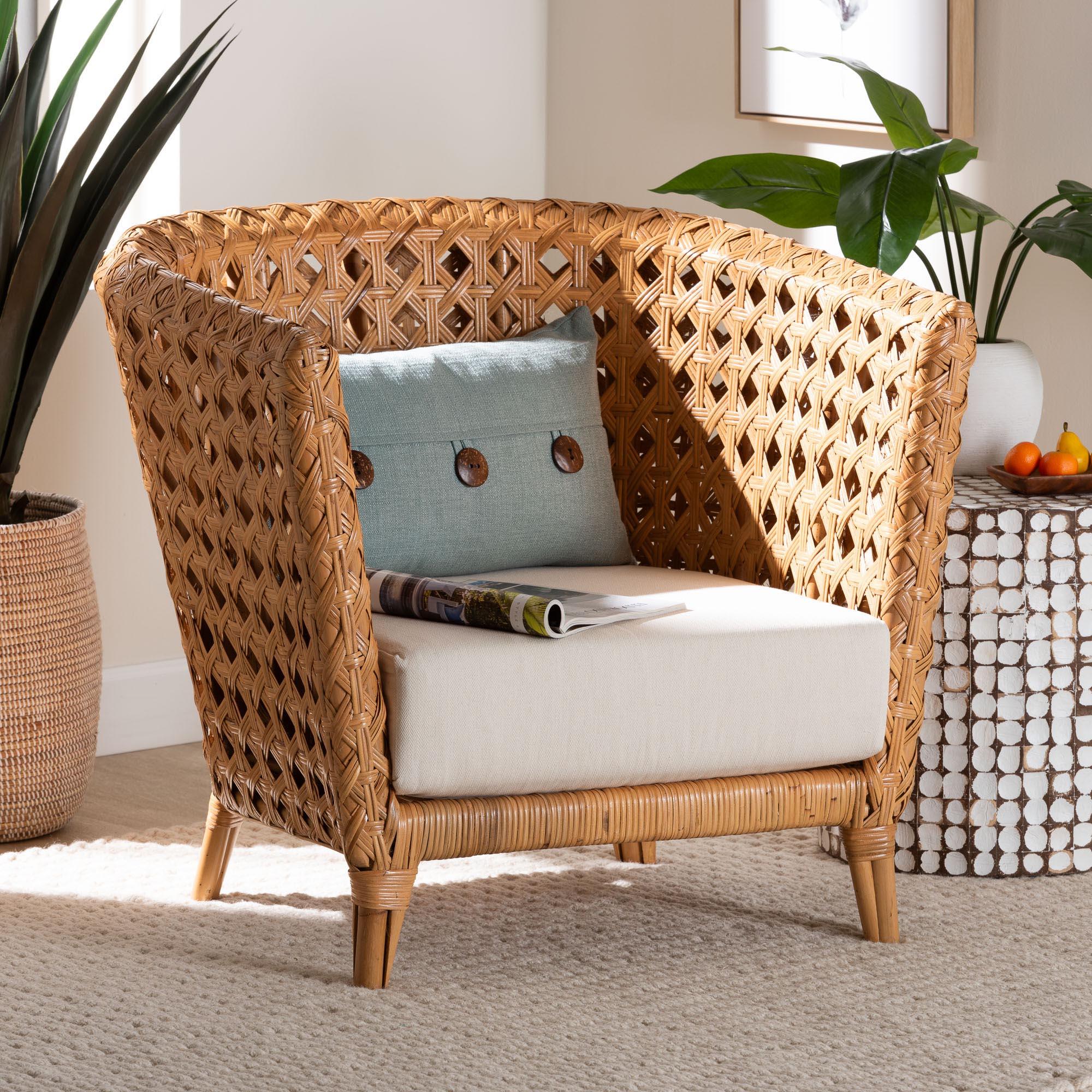 bali & pari Daiwa Bohemian Light Honey Ratan Accent Chair