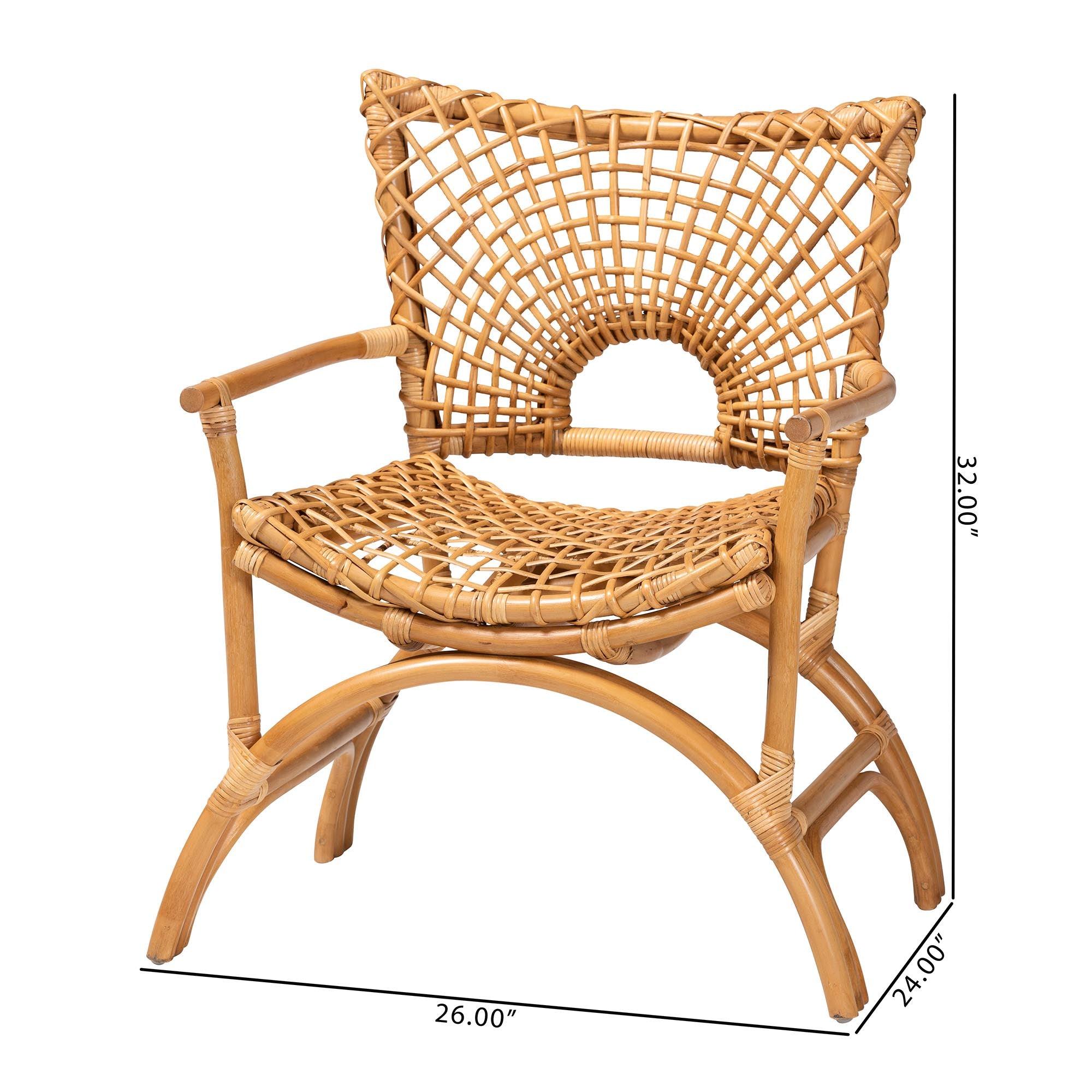 bali & pari Mamba Bohemian Rattan Arm Chair