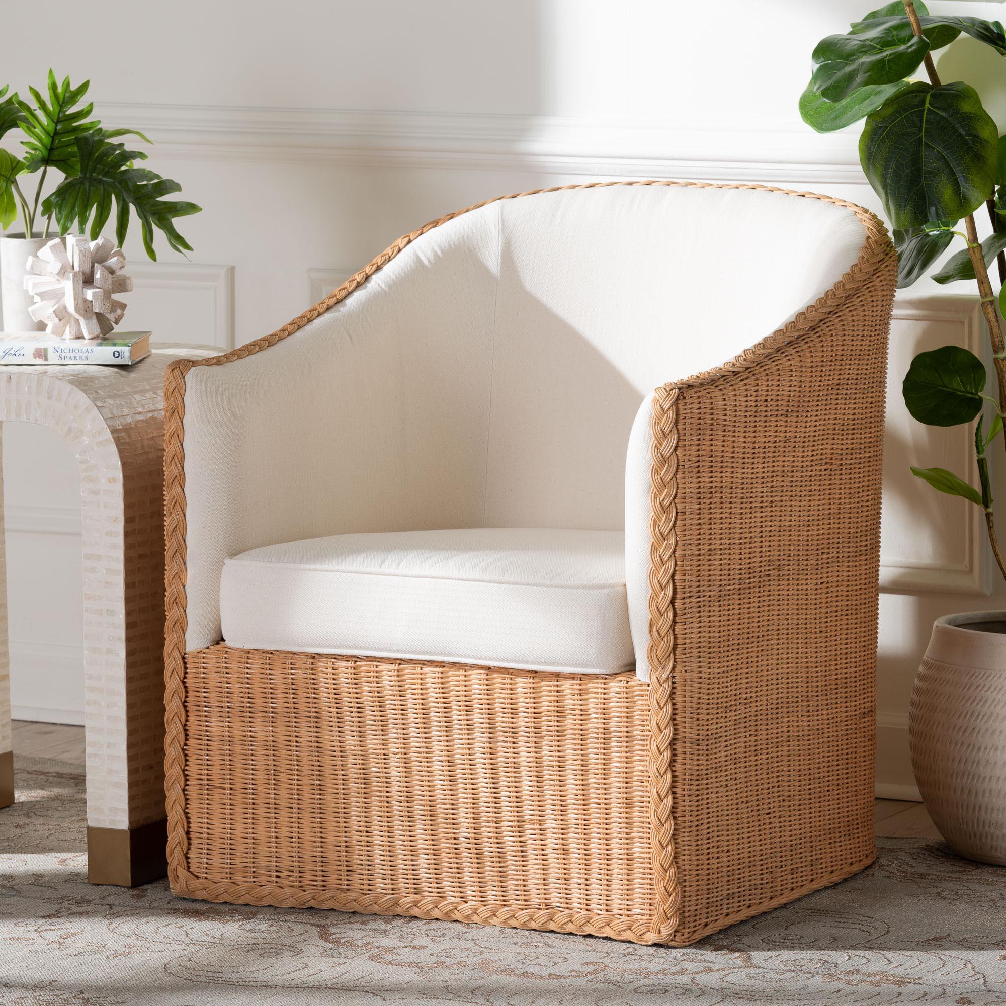 bali & pari Tessa Bohemian Light Honey Rattan Arm Chair