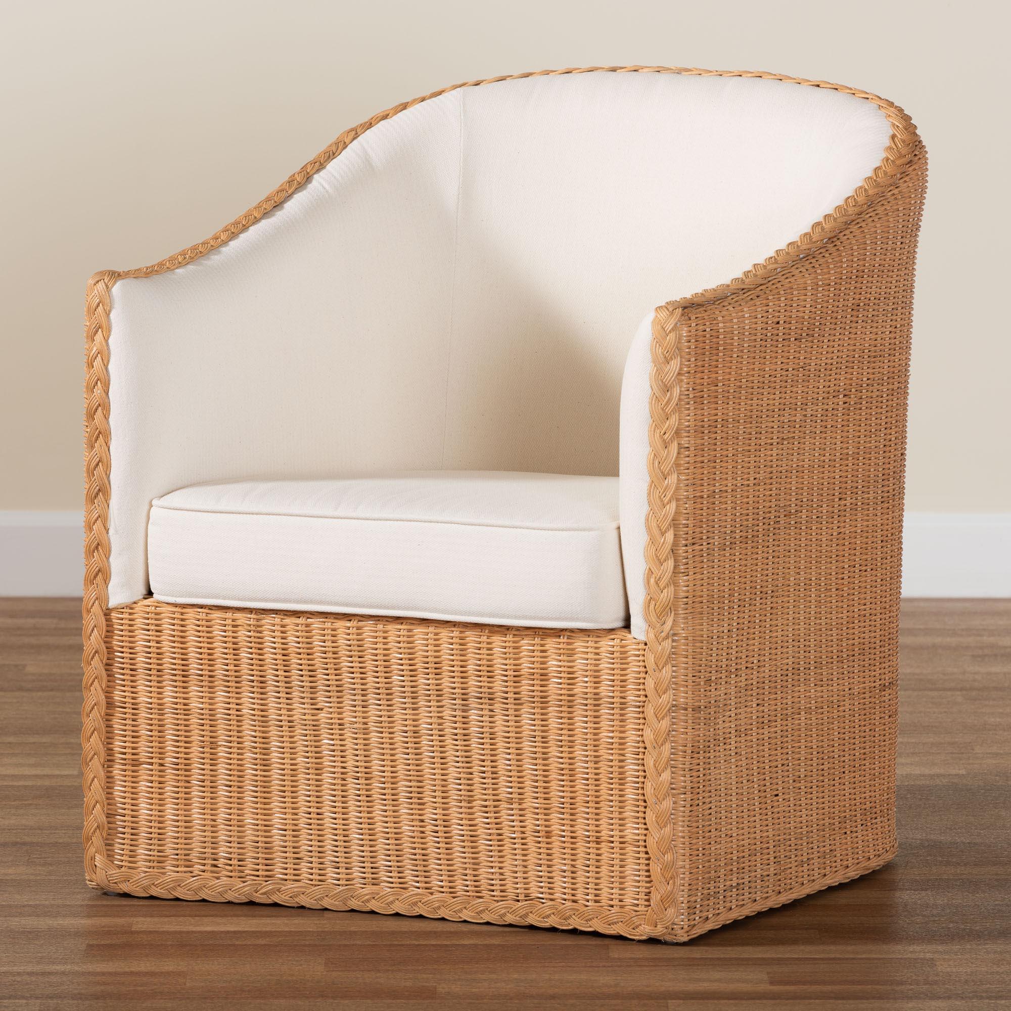 bali & pari Tessa Bohemian Light Honey Rattan Arm Chair