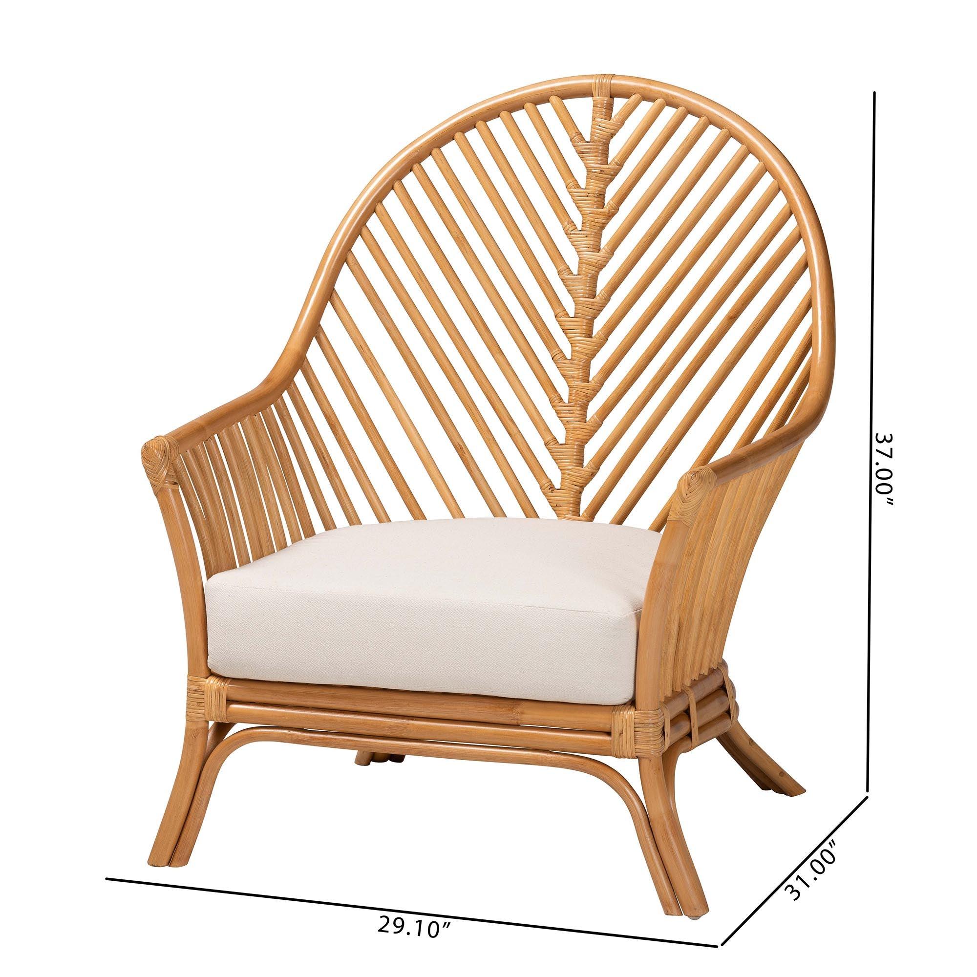 bali & pari Lisabon Bohemian Light Honey Rattan Arm Chair