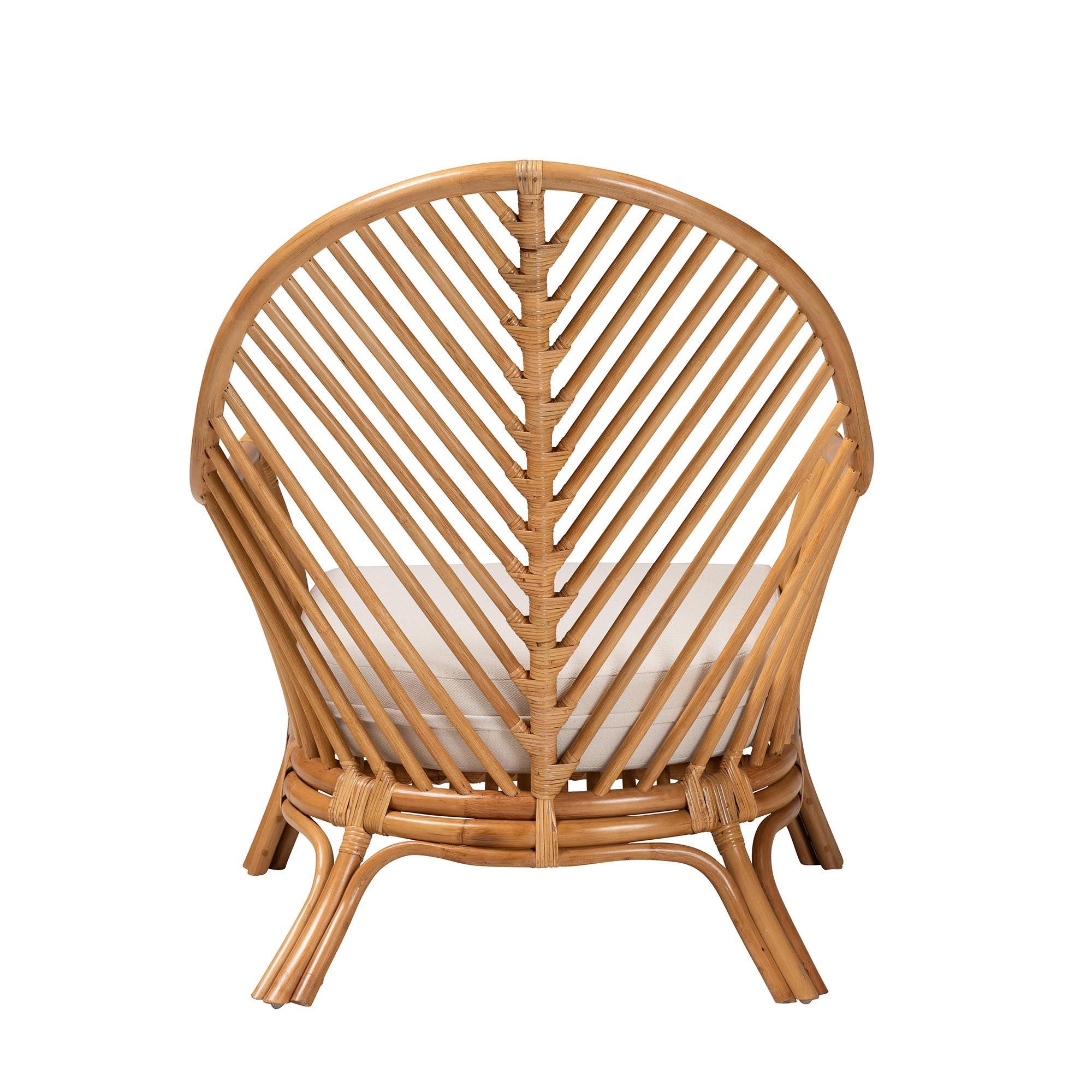 bali & pari Lisabon Bohemian Light Honey Rattan Arm Chair