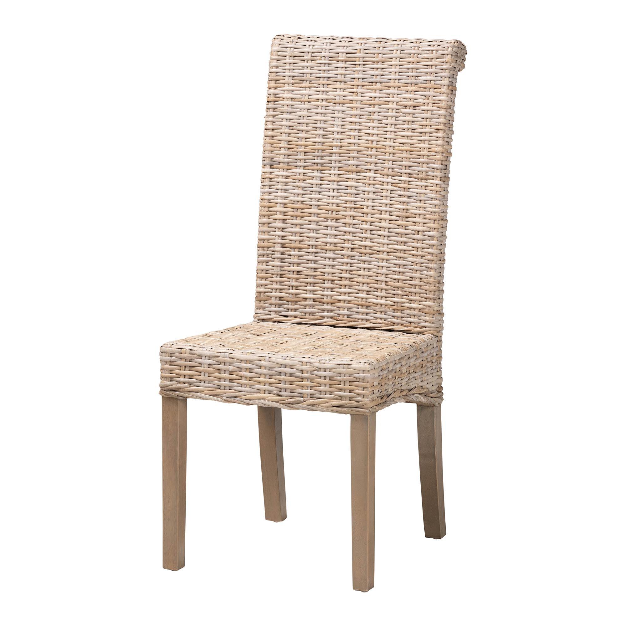 bali & pari Santiago Bohemian Kubu Rattan and Mango Wood Dining Chair