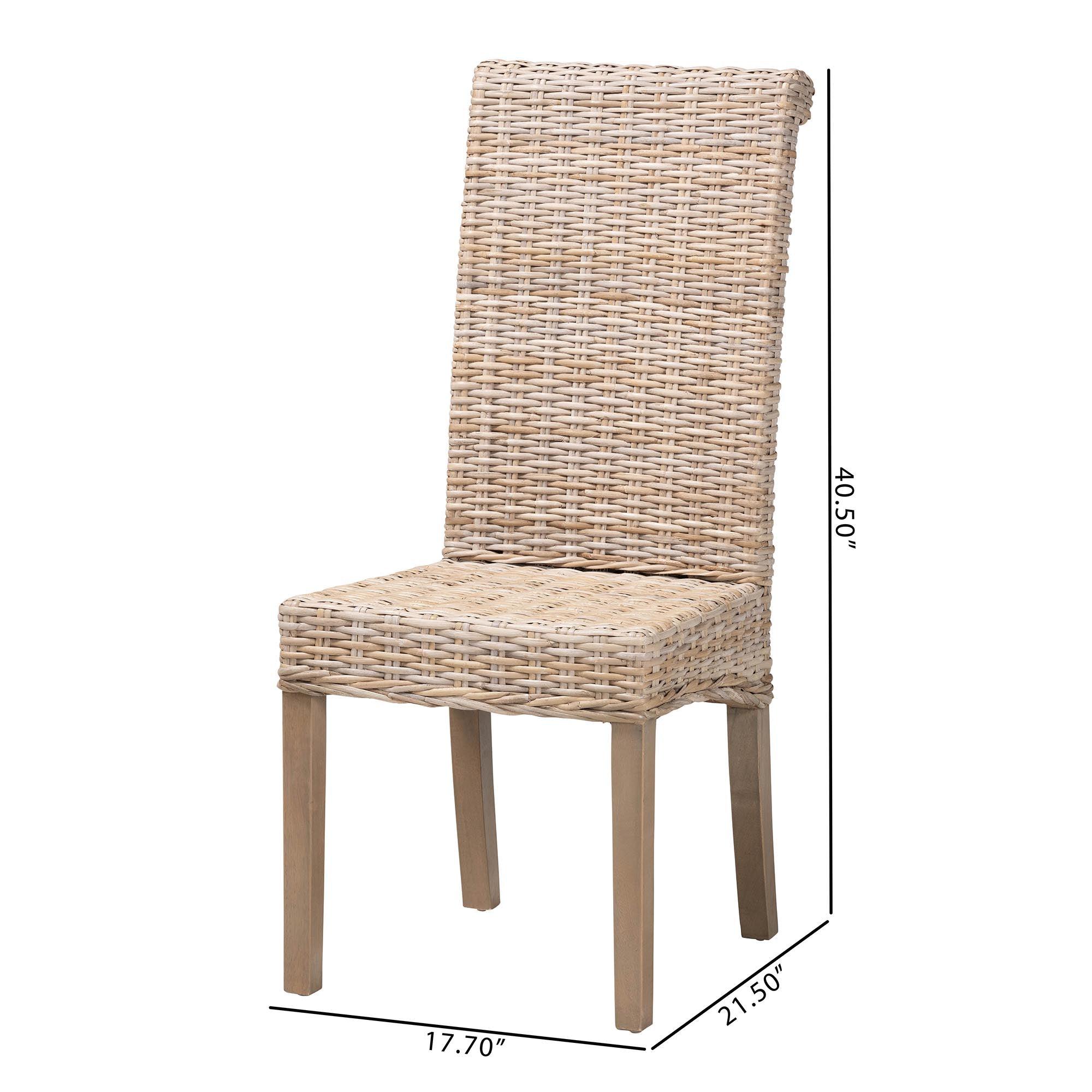 bali & pari Santiago Bohemian Kubu Rattan and Mango Wood Dining Chair