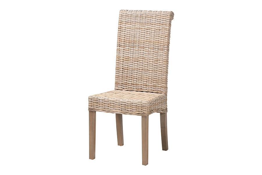 bali & pari Santiago Bohemian Kubu Rattan and Mango Wood Dining Chair